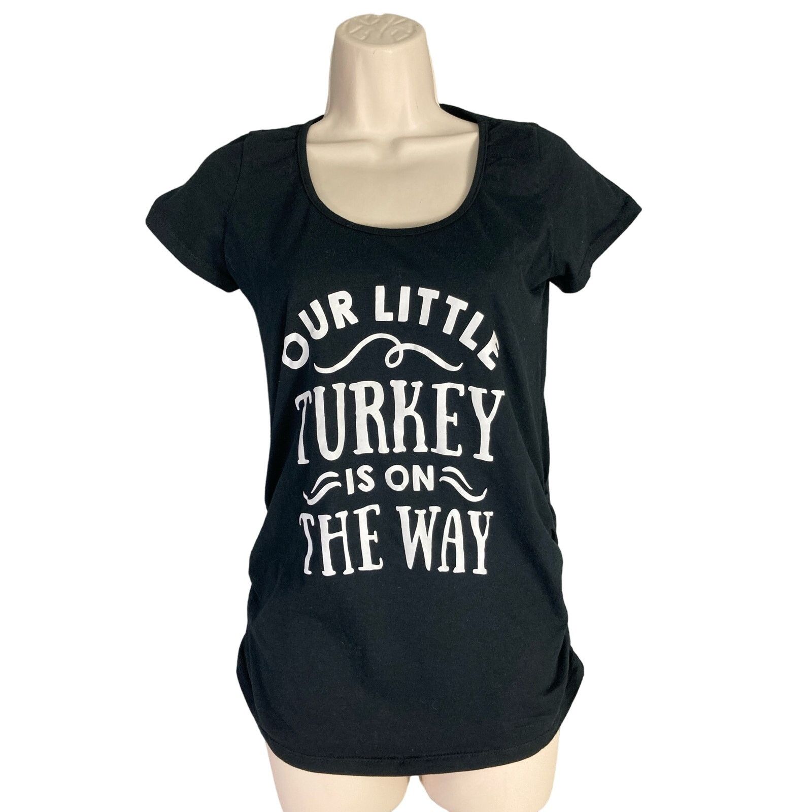 Other Thanksgiving Our Little Turkey Maternity T-Shirt Womens S Size S / US 4 / IT 40 - 1 Thumbnail