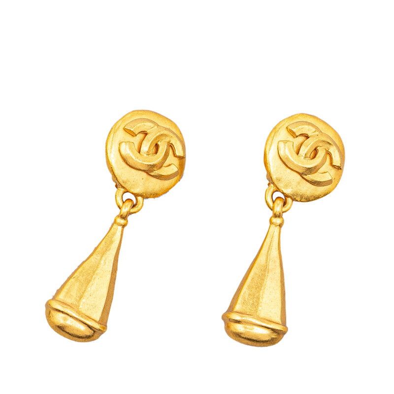 Chanel Chanel Chanel Vintage Coco Mark Earrings Gold Plated Metal Earrings 96P in Great Condition Size ONE SIZE - 1 Thumbnail