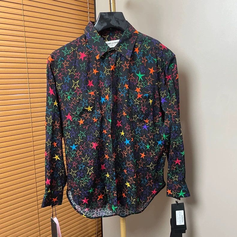 Yves Saint Laurent Saint Laruent Colored Star Silk Shirt 2502-Nextarrow Size XS / US 0-2 / IT 36-38 - 1 Thumbnail