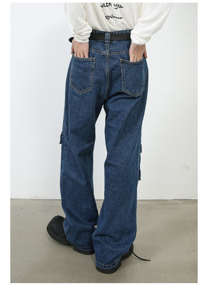 Japanese Brand × Jean Men's multi-pocket washed vintage wide-leg cargo jeans Size US 32 / EU 48 - 6 Thumbnail