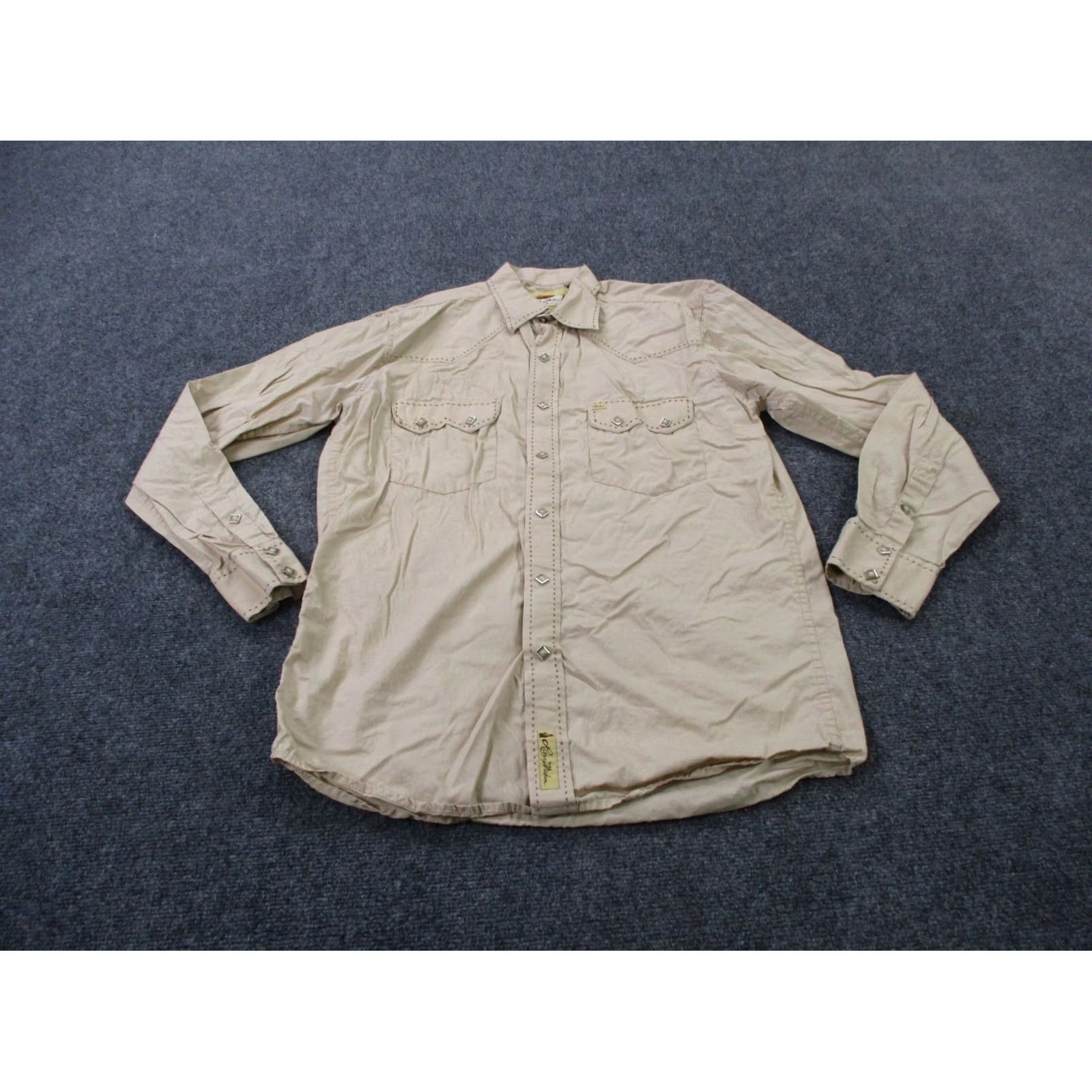 Vintage VINTAGE Larry Mahan Shirt Men M Western Pearl Snap Cowboy Rodeo Embellished Beige Size US M / EU 48-50 / 2 - 2 Thumbnail