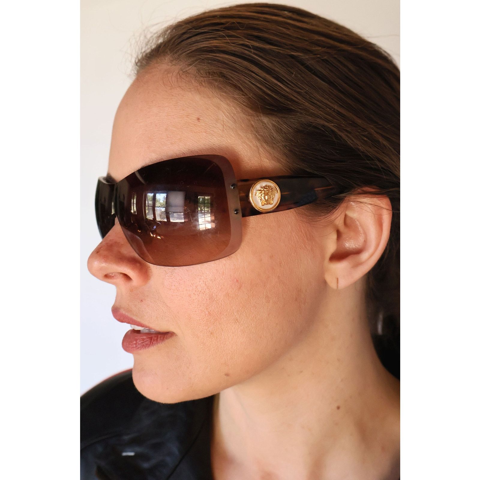 Versace Vintage VERSACE Y2K Polarized Shield Sunglasses Size ONE SIZE - 7 Thumbnail