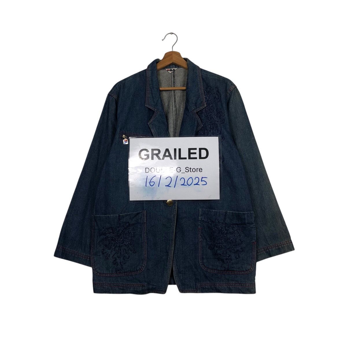 Japanese Brand 📌Vintage Denim Chore Jacket Fila Multi Pocket Issey Miyake Size US L / EU 52-54 / 3 - 1 Thumbnail