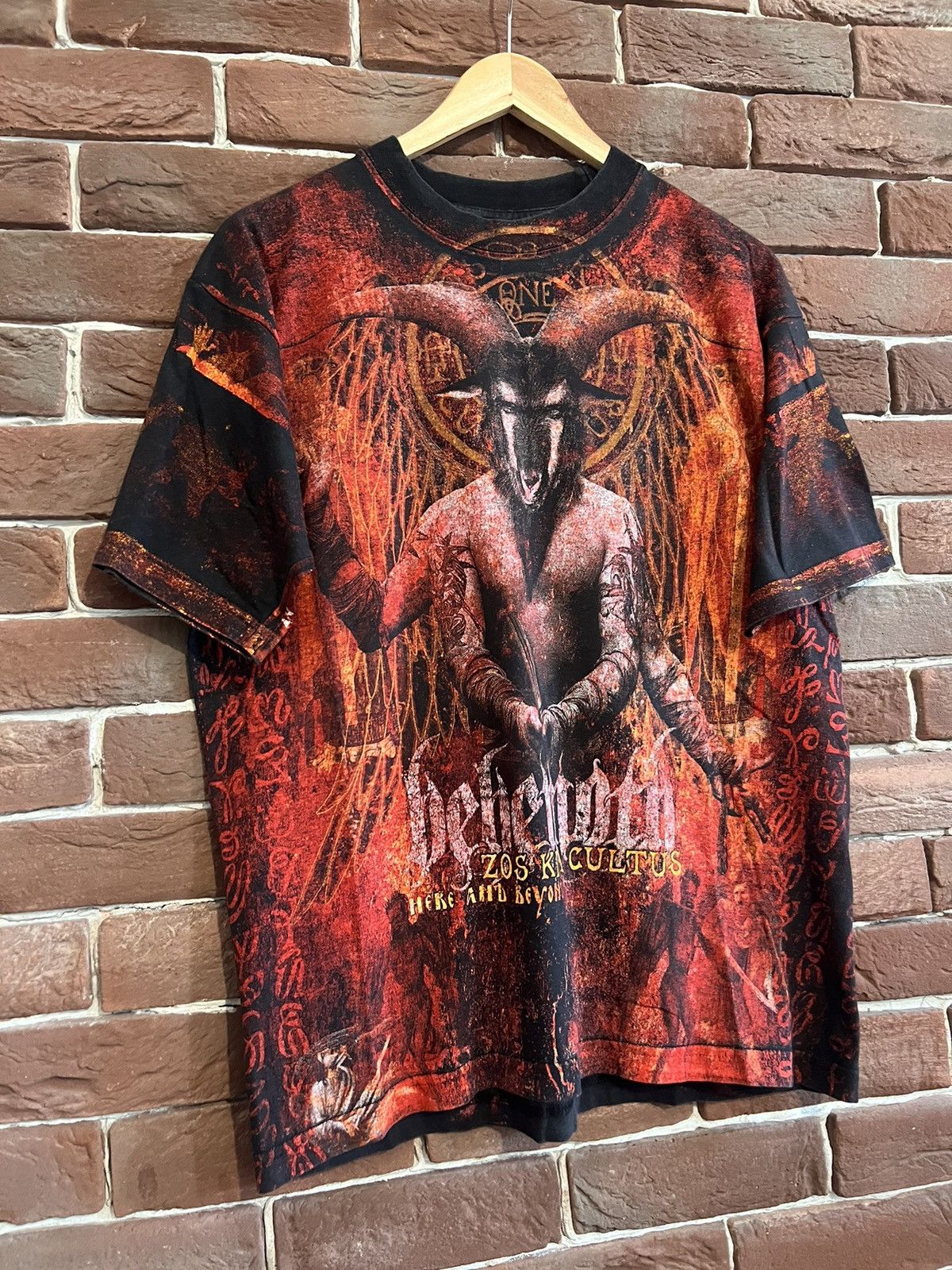 Band Tees Rare Vintage 00s Behemoth All Over Black Metal Band Tshirt Size US L / EU 52-54 / 3 - 3 Thumbnail