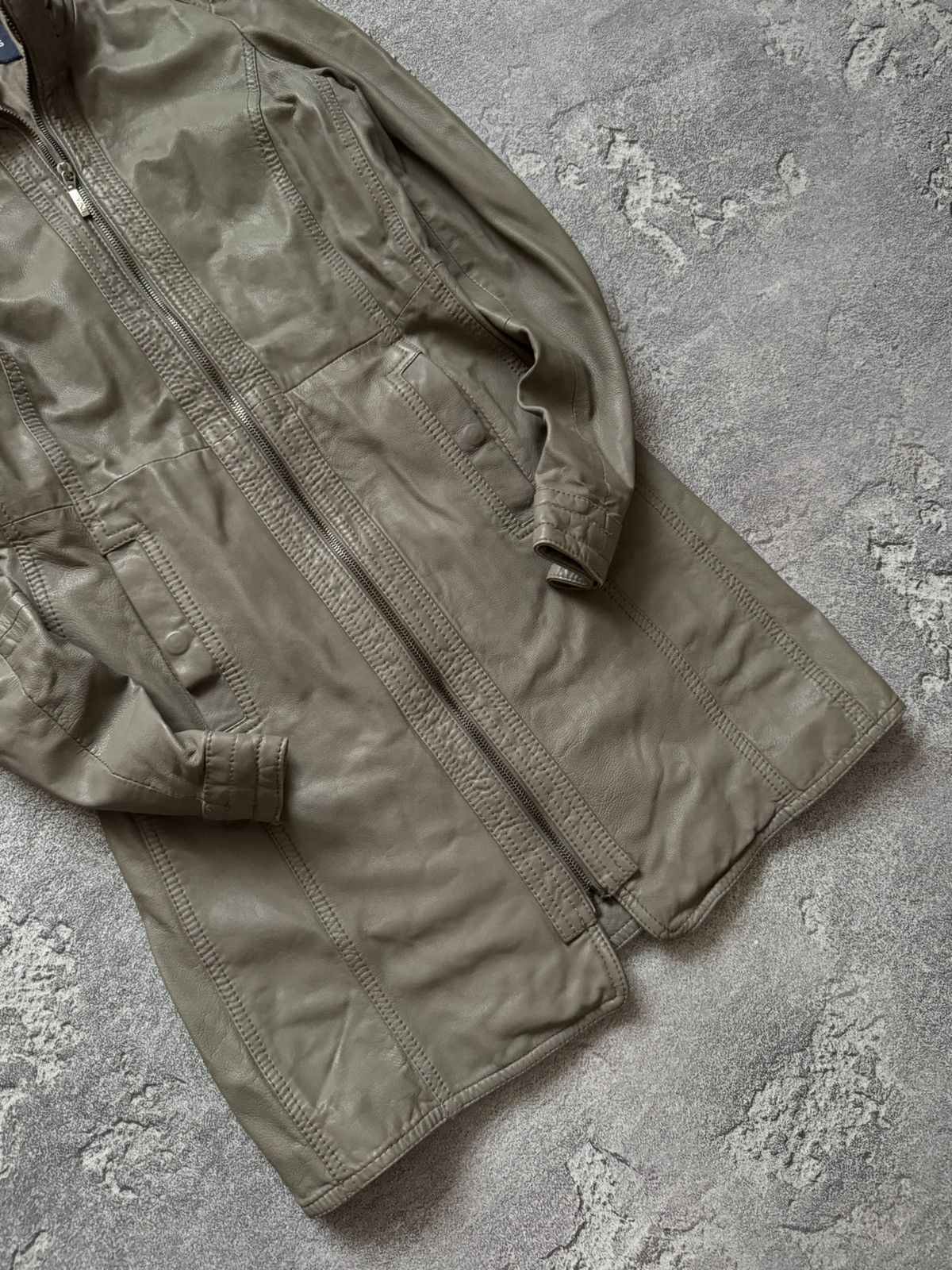 Armani × Emporio Armani Emporio Armani Jeans I38/US4/F34 long leather jacket coat Size S / US 4 / IT 40 - 3 Thumbnail