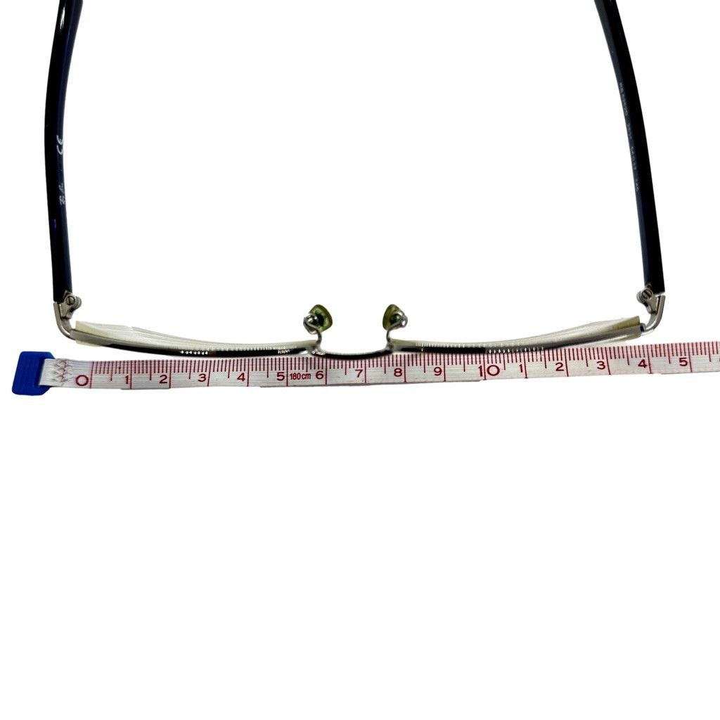 RayBan Vintage Ray Ban Navy Silver Metal Half Rim Rectangular Frame Size ONE SIZE - 11 Thumbnail