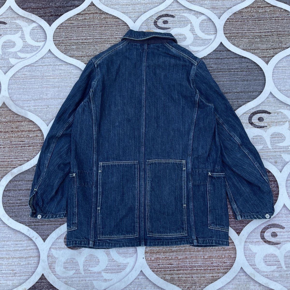 Kapital Kapital Indigo USN Shawl Collar Chore Denim Jacket Size US M / EU 48-50 / 2 - 2 Thumbnail
