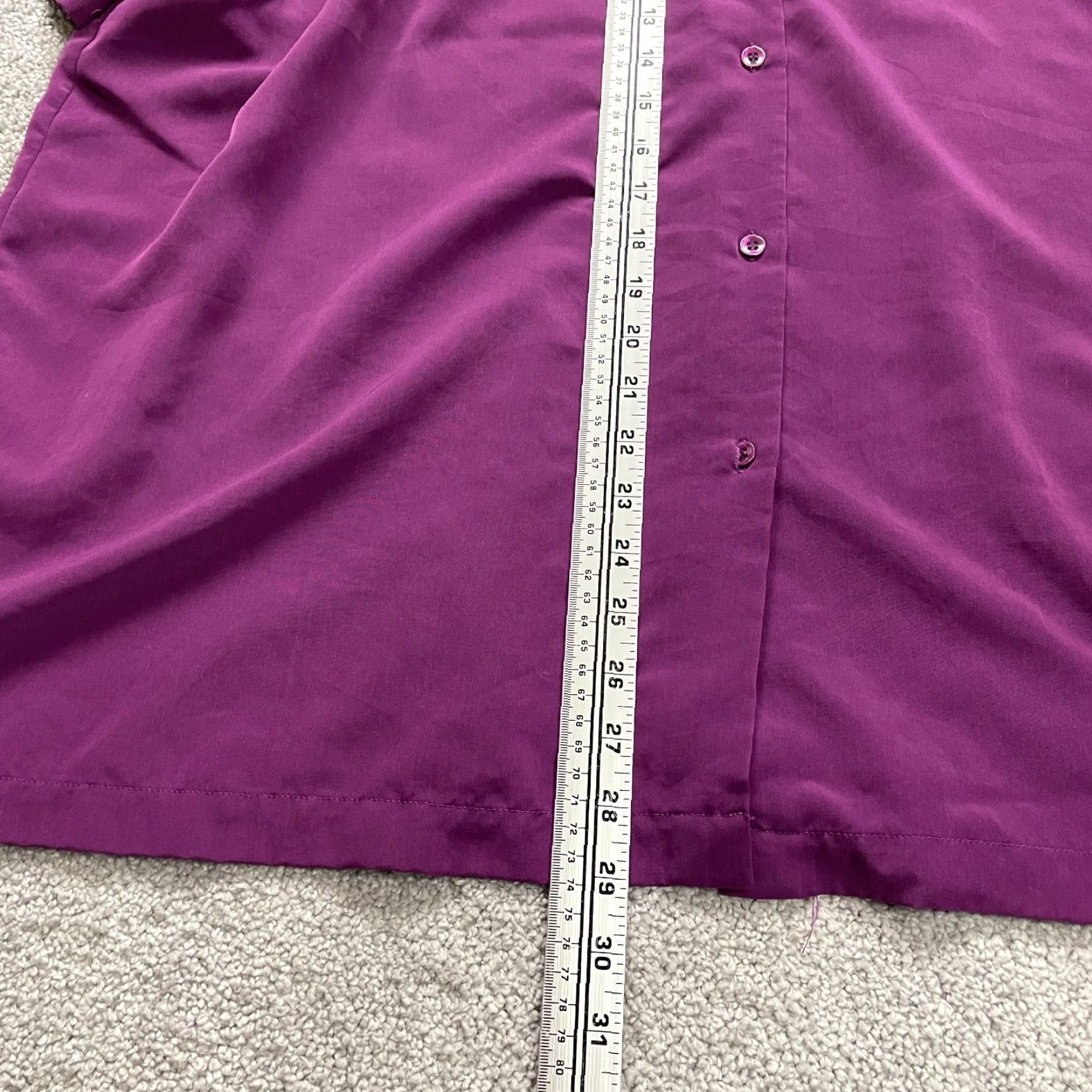 Vintage Bently Plus Button Down Shirt Womens 22W Purple Short Sleeve Polyester Casual Size 3XL / US 20-22 - 7 Thumbnail