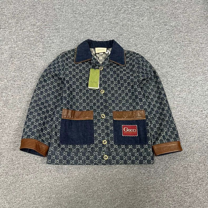 Gucci Gucci Sise 38 Double G full print leather patchwork denim Size US XS / EU 42 / 0 - 1 Thumbnail