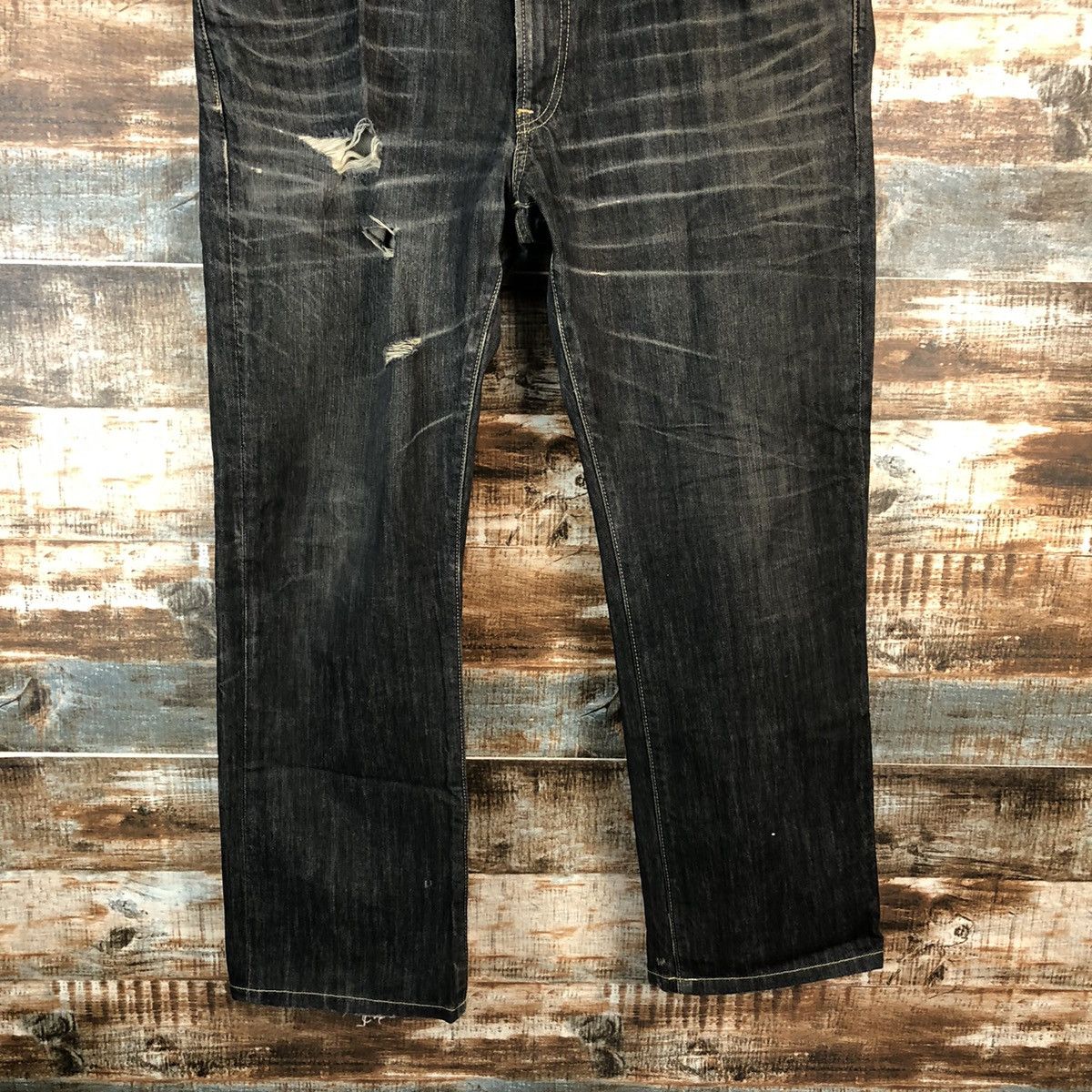 Uniqlo DL Uniqlo Jeans Black Distressed Denim Pants #C156 Size US 38 / EU 54 - 3 Thumbnail