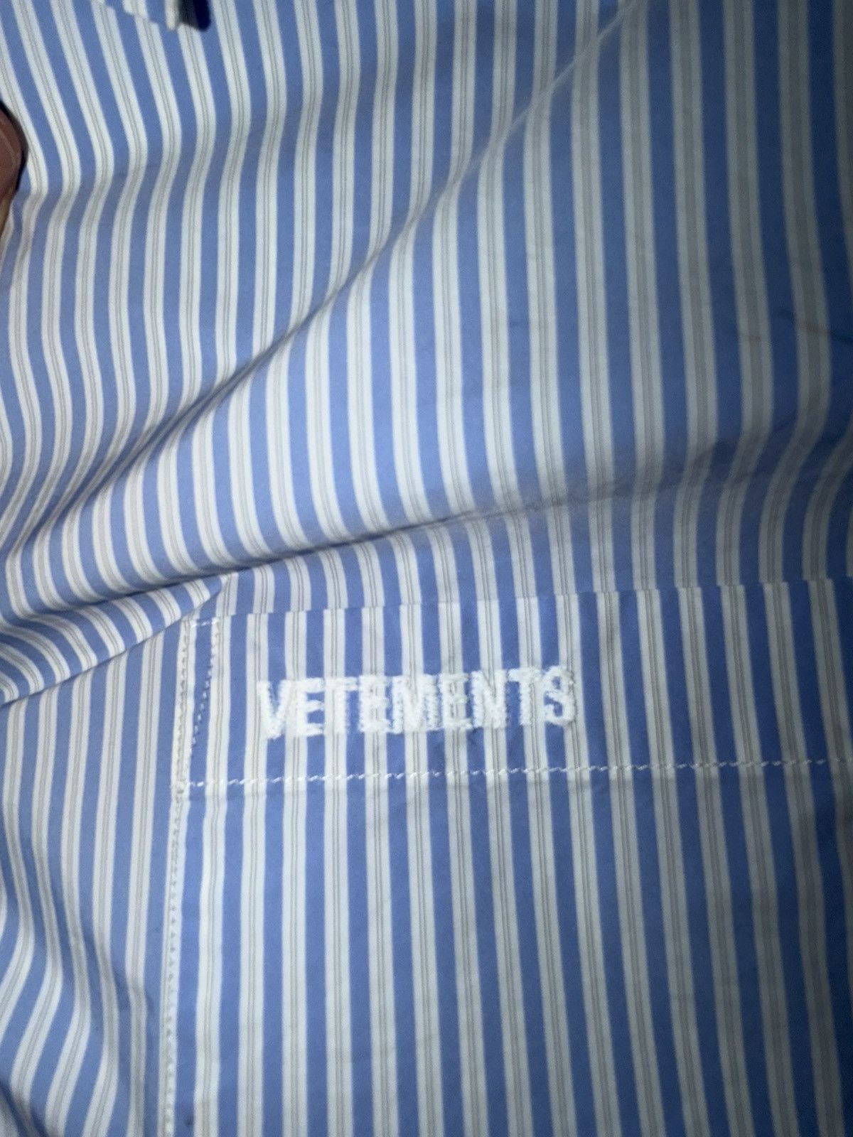 Vetements Vetements Pinstripe Plastic Shirt Size US XS / EU 42 / 0 - 7 Thumbnail
