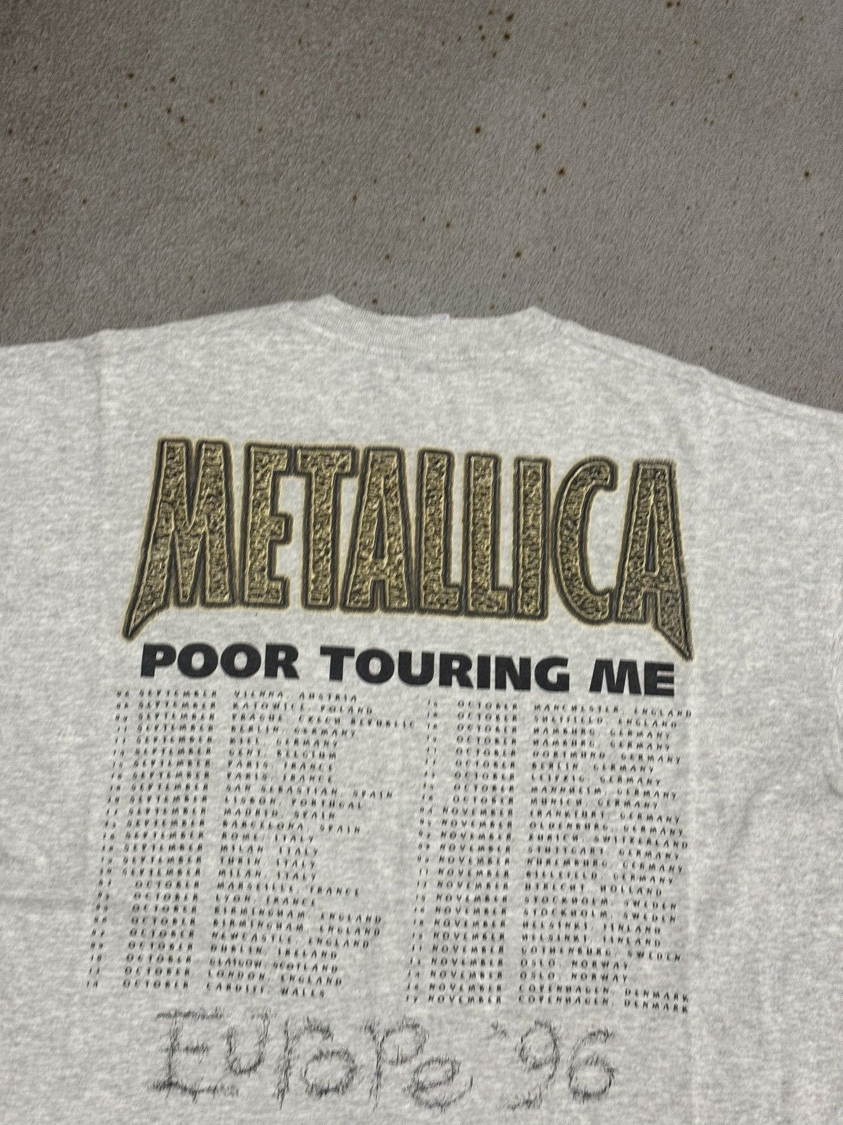 Band Tees 1996 METALLICA POOR TOURING ME TSHIRT Size US XL / EU 56 / 4 - 5 Thumbnail