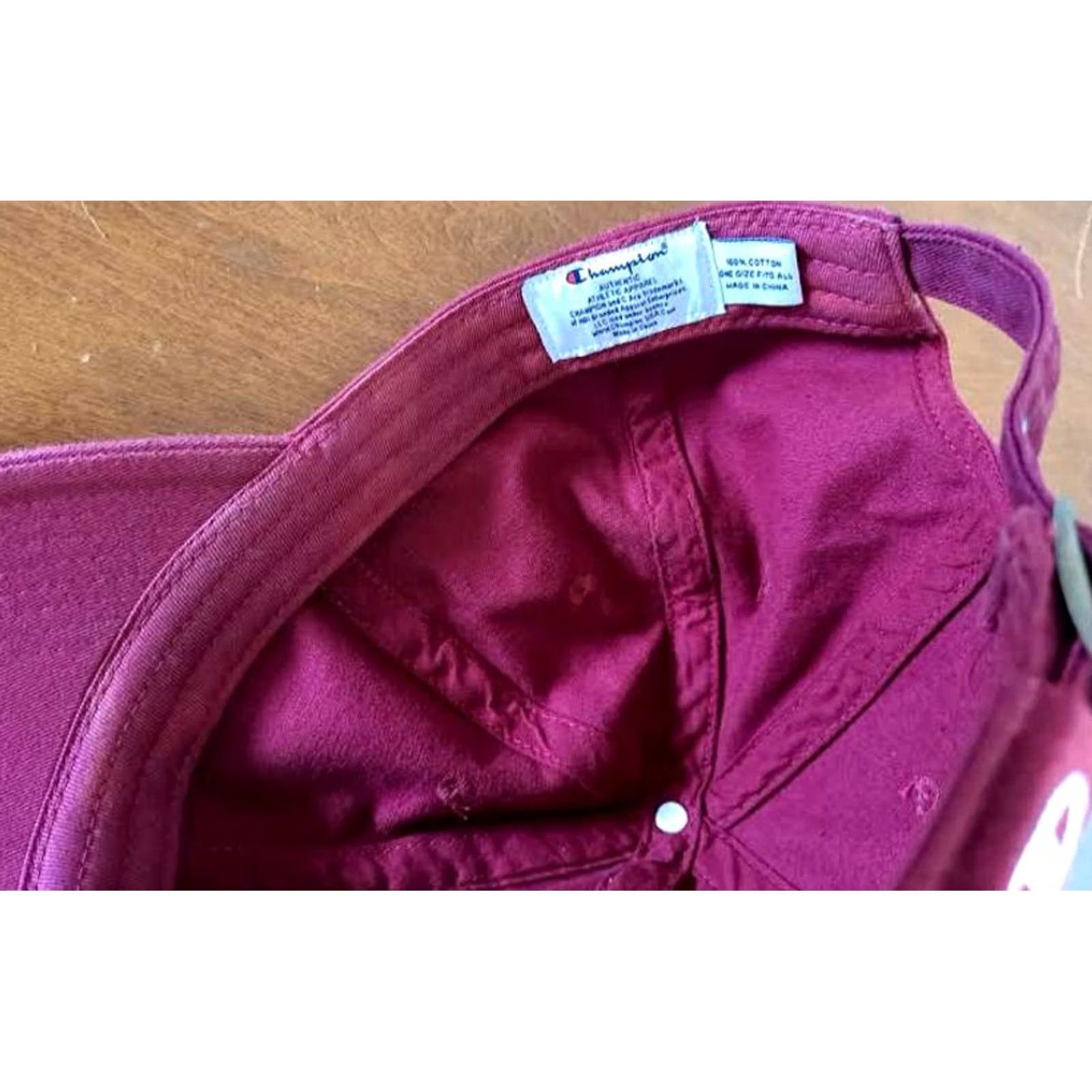Champion Champion Adjustable Burgundy Hat Baseball Cap Men EUC Red Canvas Adjustable Strap Sports Pattern Size ONE SIZE - 6 Thumbnail