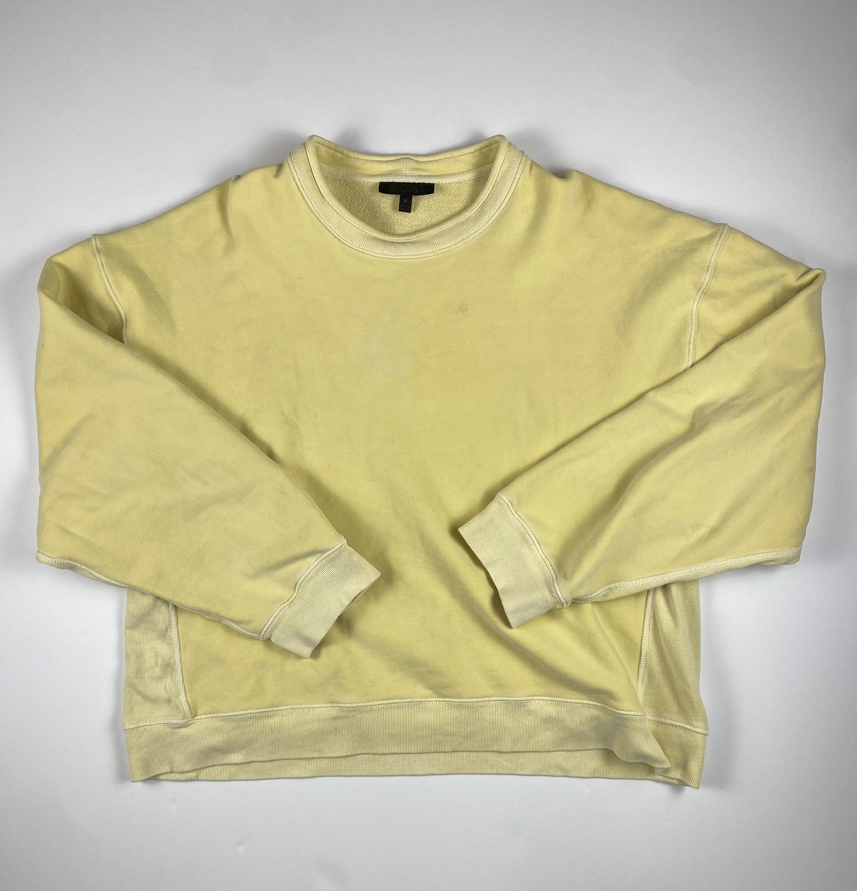 image of Yeezy Season 3 Sweater in Washed Yellow, Men's (Size Medium)