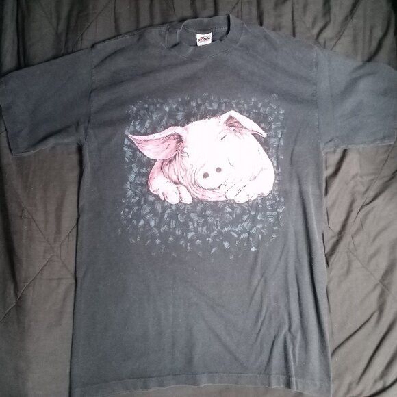 Other Vintage 90s Pig Illustration T-Shirt Size US XL / EU 56 / 4 - 2 Thumbnail