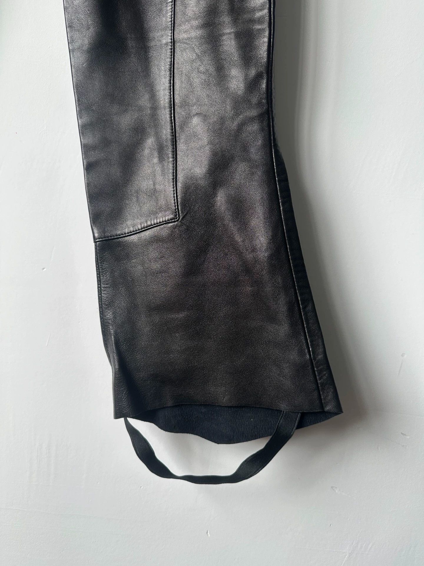 Prada Vintage Prada Leather Bootcut Pants 48 MP HL Strap Cuffs Size US 32 / EU 48 - 3 Thumbnail