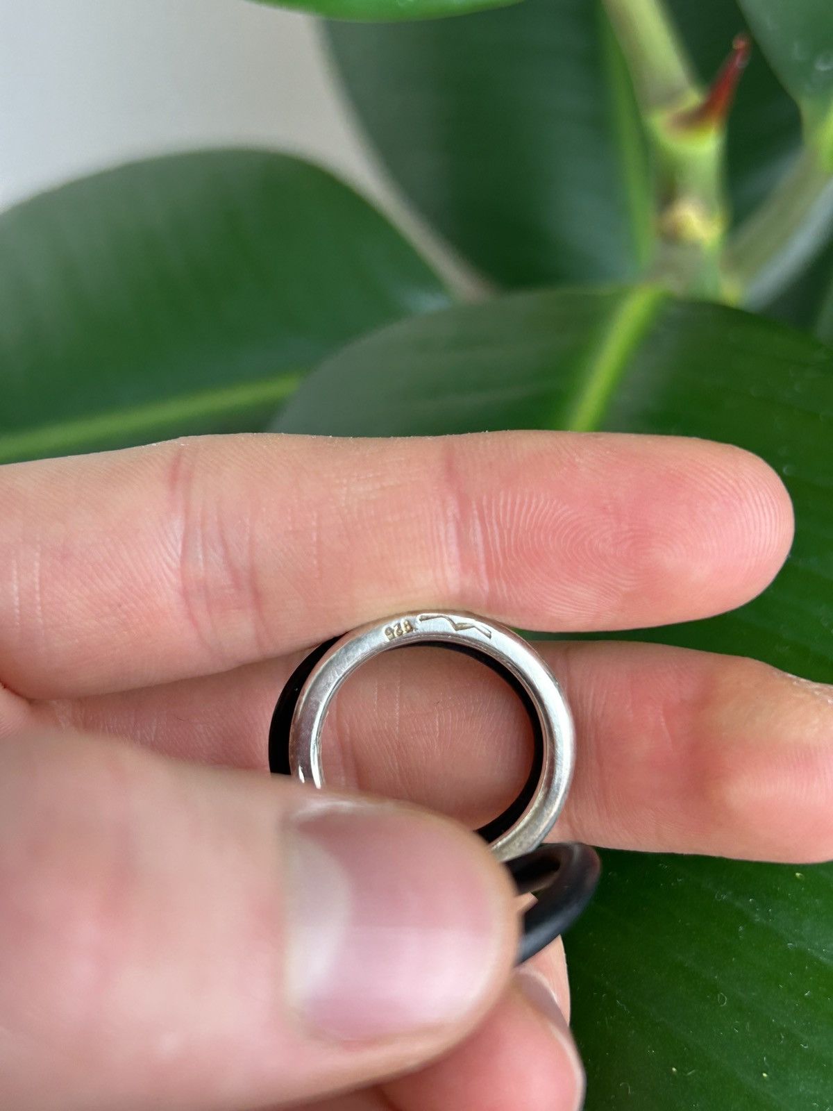 Jewelry × Vintage Vintage Sterling Silver Ring Modern Hammered Hollow Size ONE SIZE - 3 Thumbnail