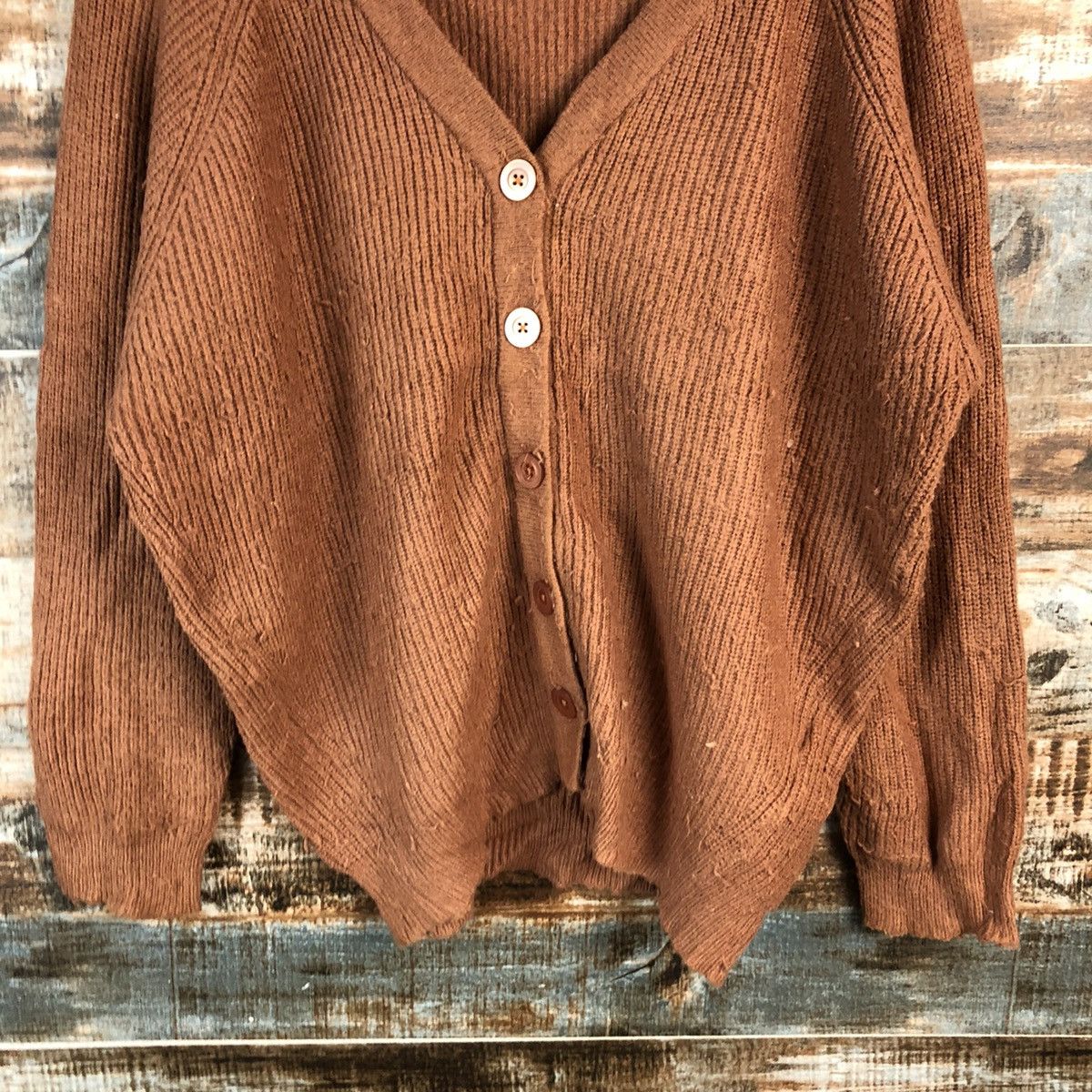 Japanese Brand DL Oeiilet Orange Cardigan Knitwear #C487 Size L / US 10 / IT 46 - 6 Thumbnail