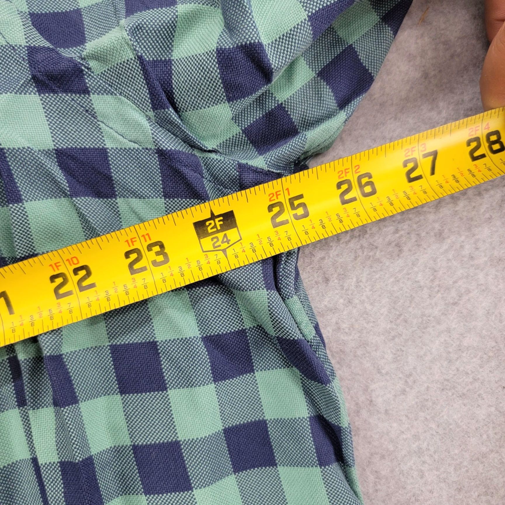 Hamilton Hamilton Shirt Mens 3XL Green Blue Gingham Check Long Sleeve Button Front Size US XXL / EU 58 / 5 - 7 Thumbnail