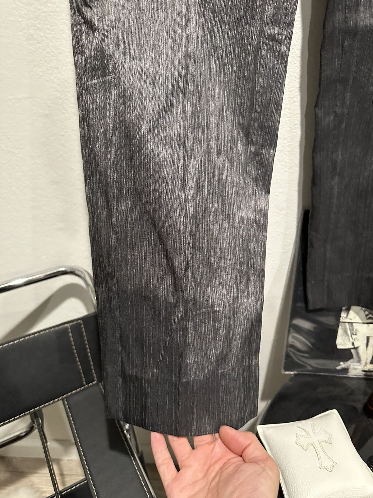 Saint Laurent Paris VIP Sample Shantung Flamme Silk Trousers 48 Size US 32 / EU 48 - 3 Thumbnail