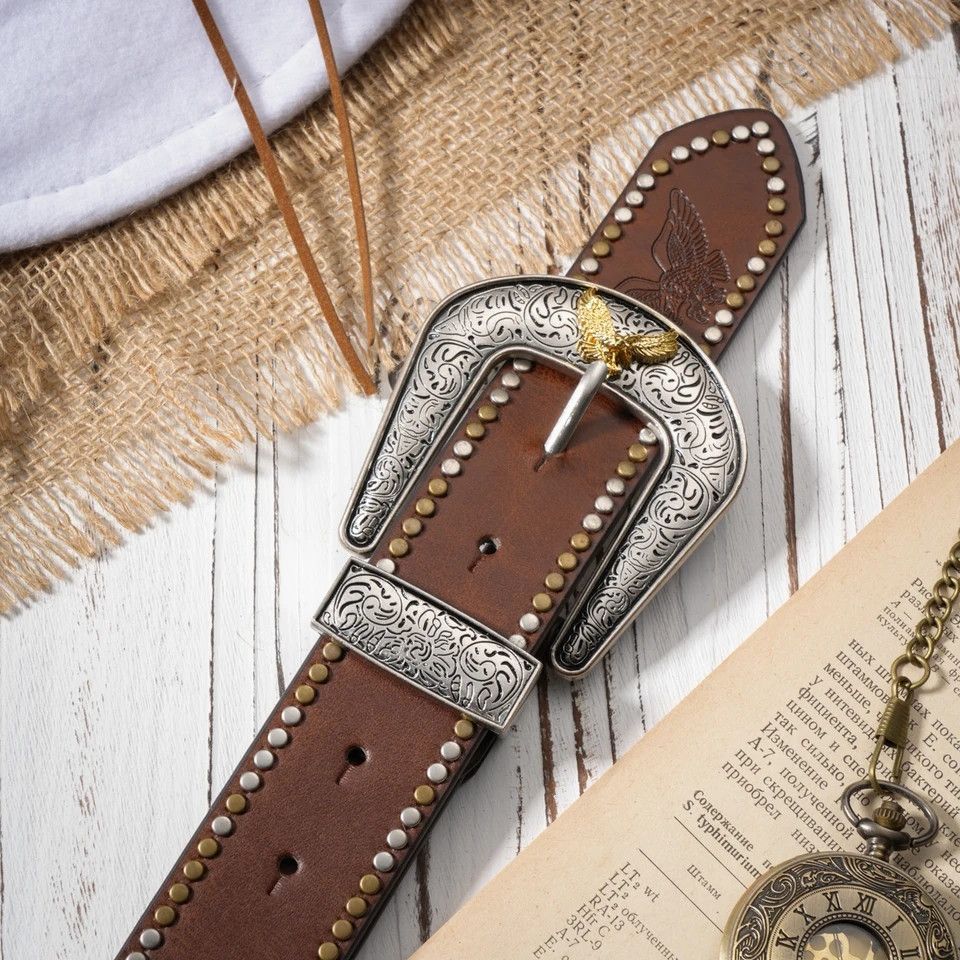 Japanese Brand × Vintage cowboy eagle detailing buckle belt Size ONE SIZE - 2 Thumbnail