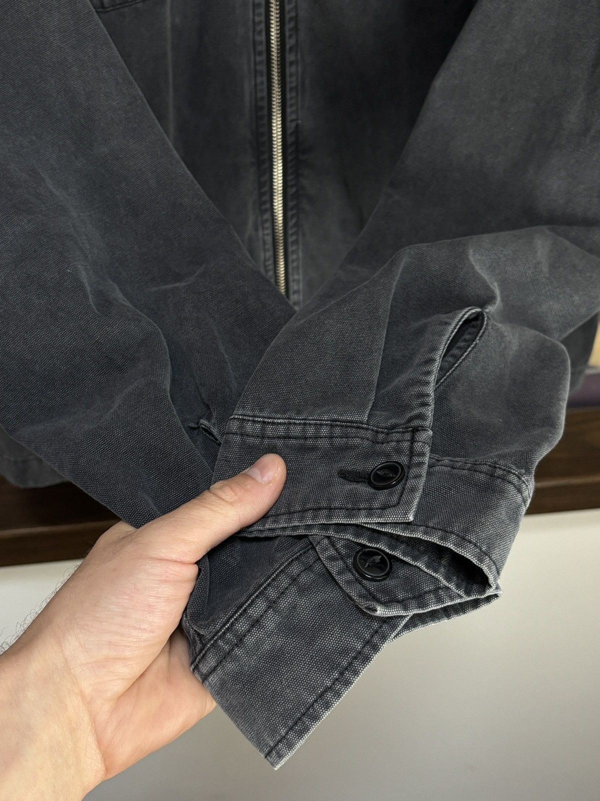 Stussy Vintage Stussy Japan Zip Up Dark Grey Denim Jacket Size US L / EU 52-54 / 3 - 4 Thumbnail