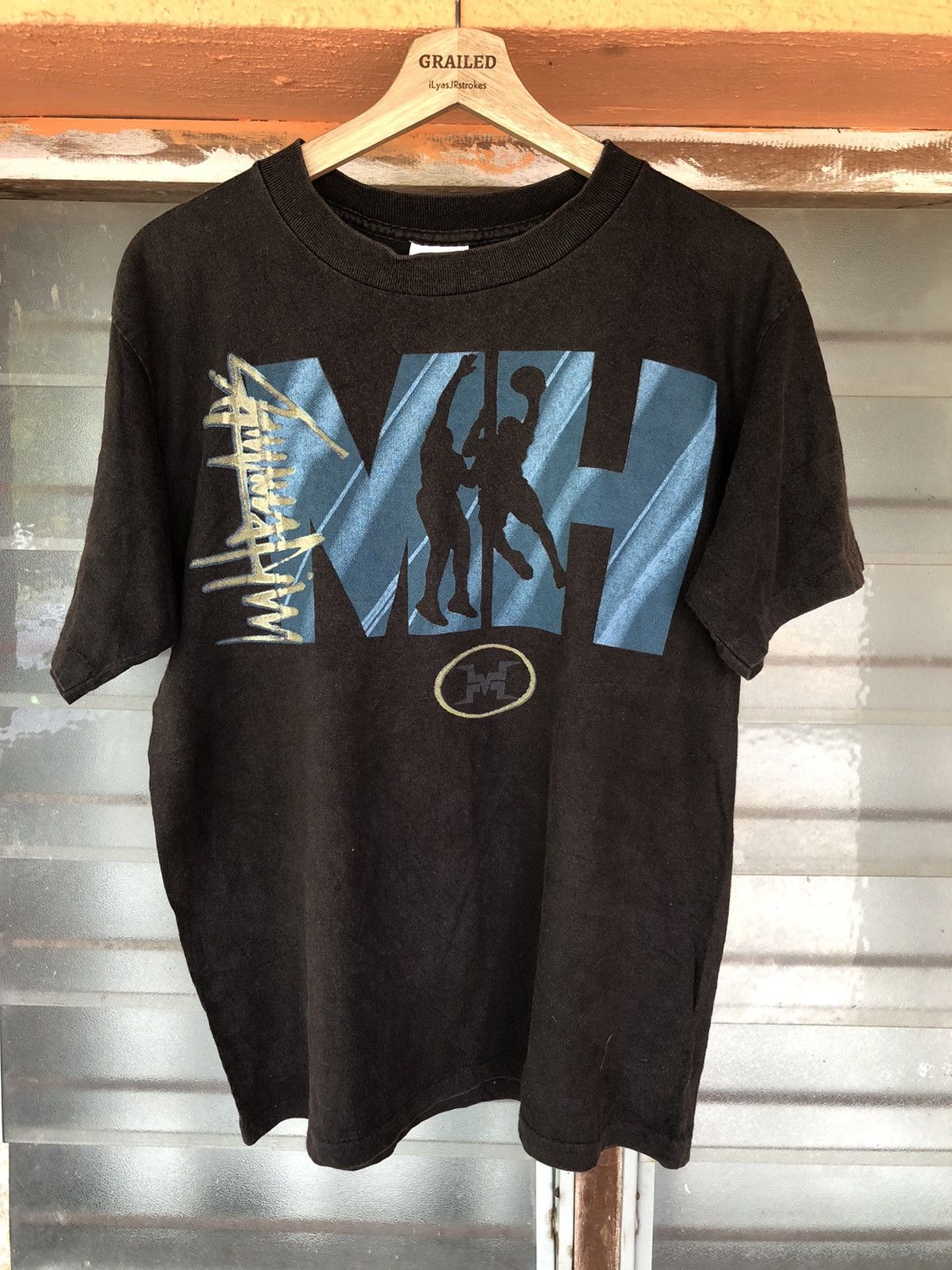 NBA Vintage 90’s Michael Hemings The Landing NBA Shirt Tee Size US M / EU 48-50 / 2 - 1 Thumbnail