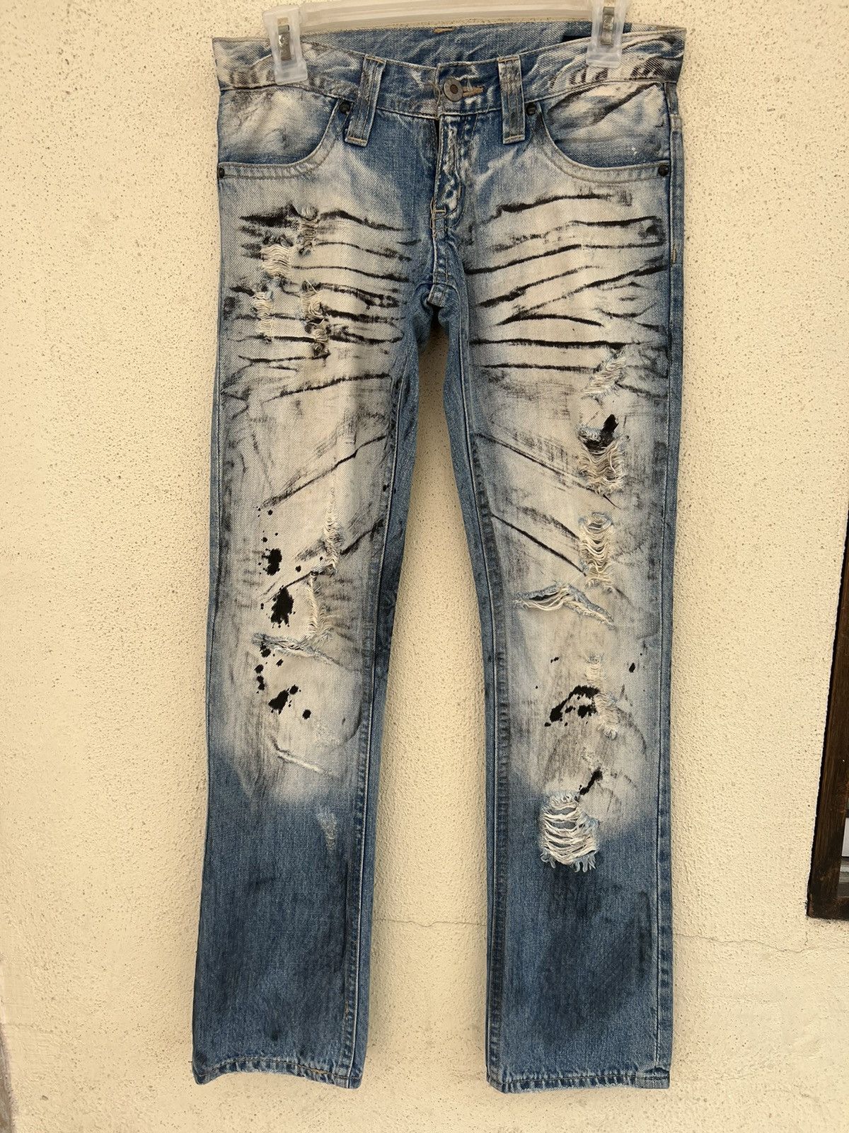 Vintage Vintage Benefit Japan Distressed Denim Painter Flare Jeans Size US 28 / EU 44 - 6 Thumbnail