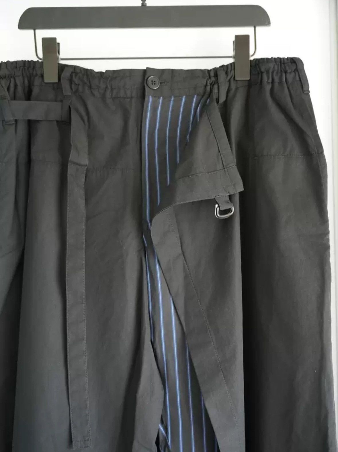 Yohji Yamamoto Yohji Yamamoto blue and black striped fabric skirt pants Size US 32 / EU 48 - 5 Thumbnail