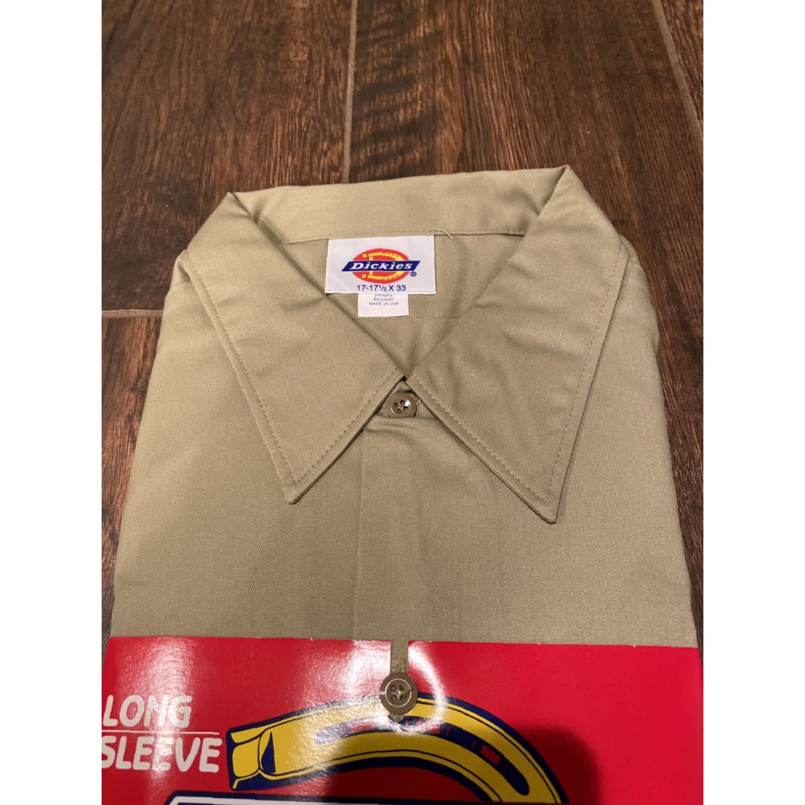 Dickies VINTAGE Dickies Shirt Men 17-17 1/2 Khaki Long Sleeve Button-Up USA 90s Mens Size US XL / EU 56 / 4 - 4 Thumbnail