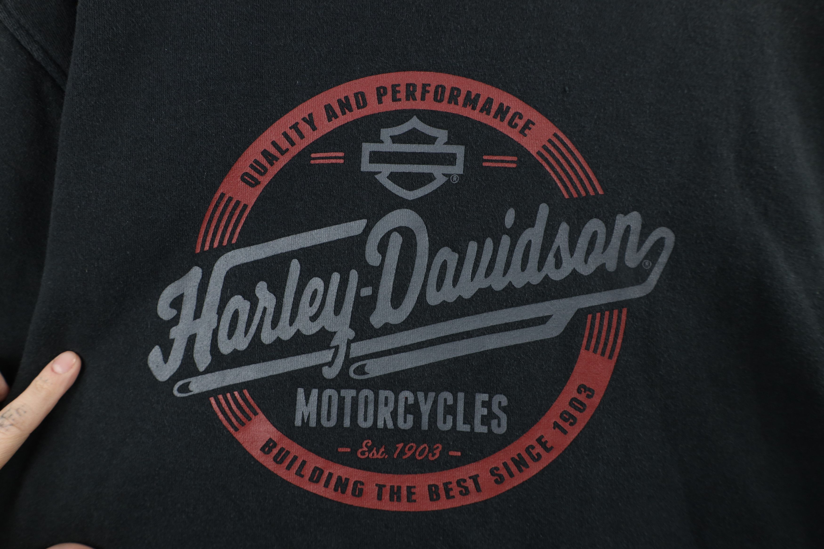 Harley Davidson × Vintage Vintage Y2K Harley Davidson Spell Hoodie Sweatshirt Black Size US M / EU 48-50 / 2 - 4 Thumbnail