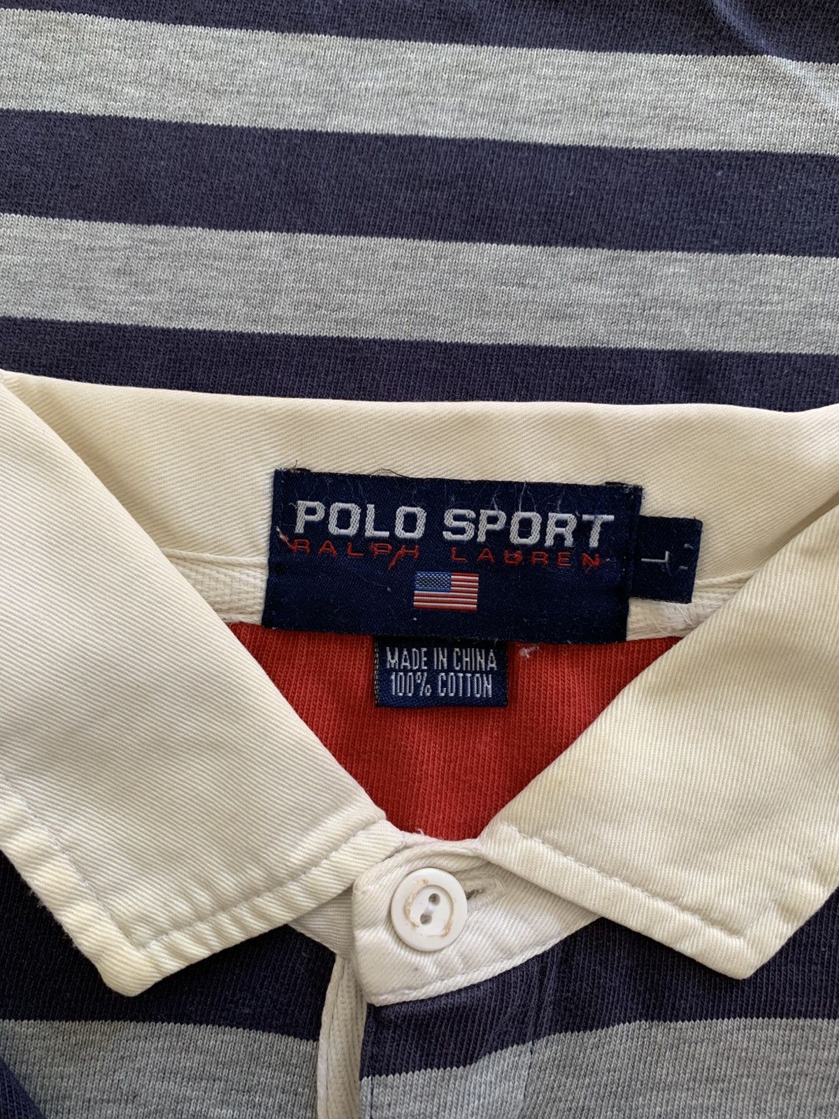Polo Ralph Lauren Vintage Polo Sport P-67 Stripe Rugby Shirt Size US L / EU 52-54 / 3 - 7 Thumbnail