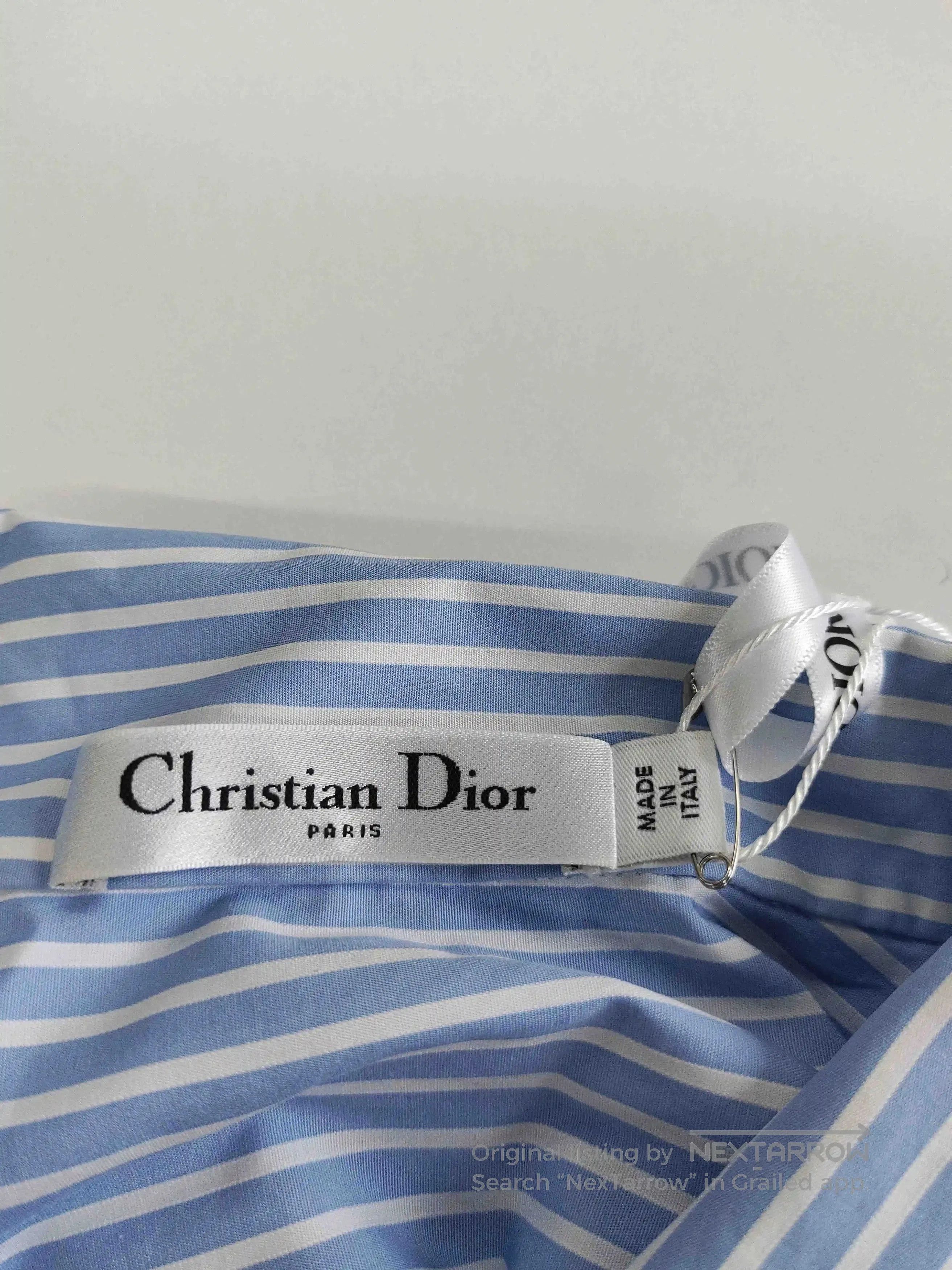 Dior Dior Blue and White Striped Dress Shirt. Size US S / EU 44-46 / 1 - 3 Thumbnail