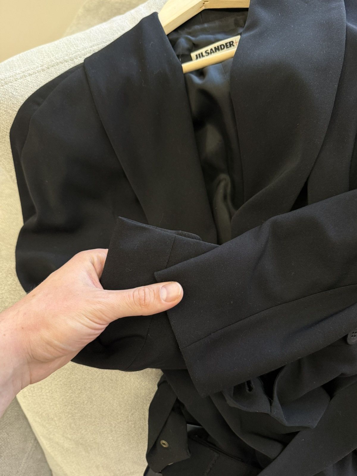 Jil Sander Archive 80-90s Jil Sander + West Germany Black Dress Coat Size M / US 6-8 / IT 42-44 - 9 Thumbnail