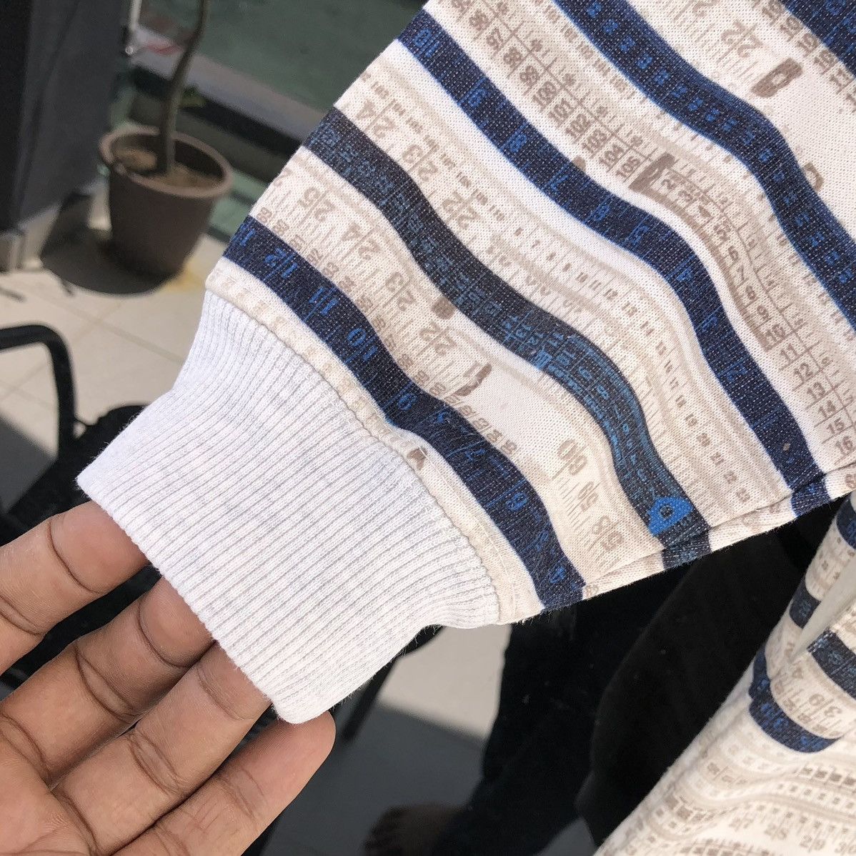 Jean Paul Gaultier SS01 JEAN PAUL GAULTIER Striped Cotton Sweatshirt Size L / US 10 / IT 46 - 10 Thumbnail