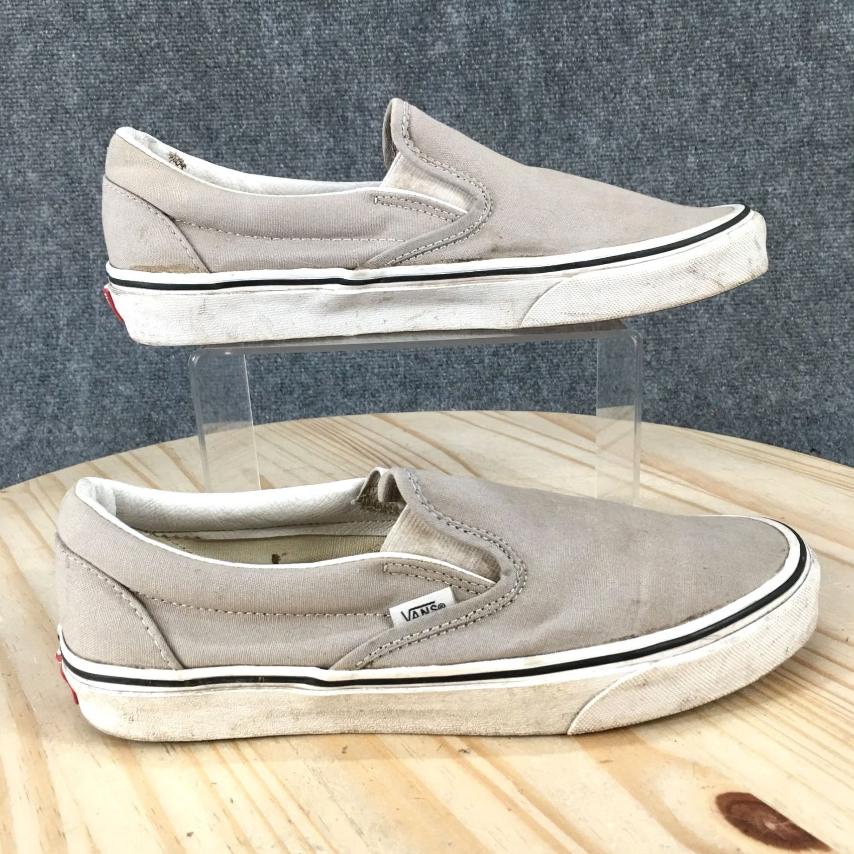 Vans VANS Classic Slip-On Men’s 9 Women’s 10.5 Gray Canvas Sneakers Shirt Shoes Flat Slip-On Casual Size L / US 10 / IT 46 - 2 Thumbnail