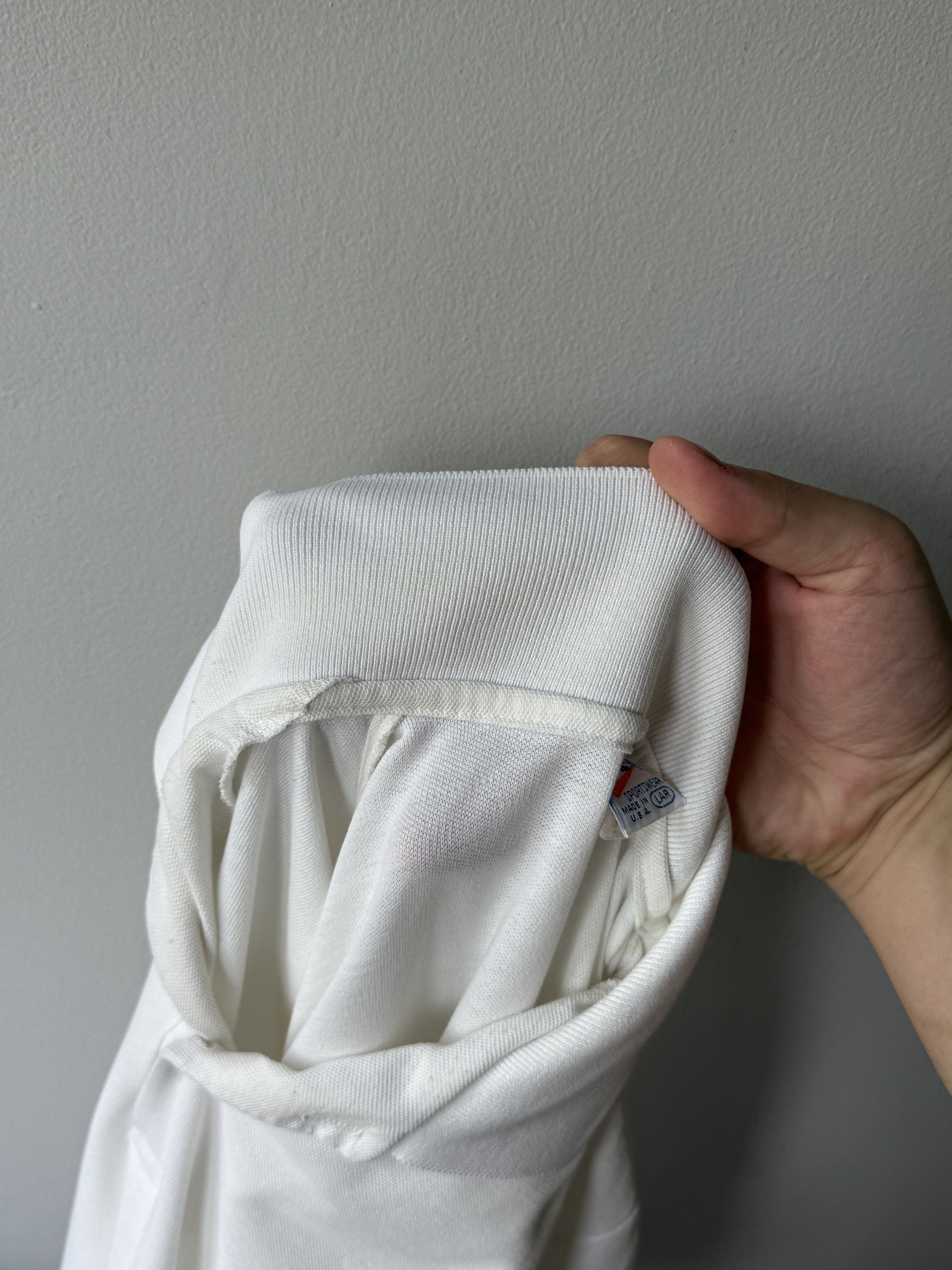 Nike × Vintage Vintage 1980s Nike Sportswear Orange Tag White Polo Shirt Size US L / EU 52-54 / 3 - 13 Thumbnail