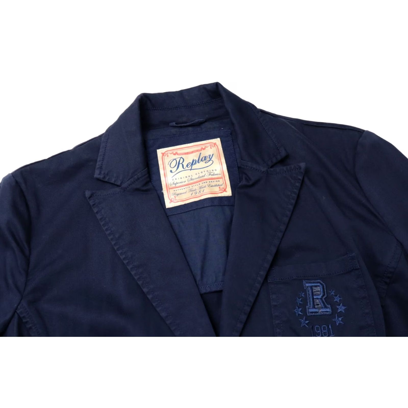 Replay Replay W7848 Blazer Women's LARGE Single Breasted Peak Lapel Dark Blue Size L / US 10 / IT 46 - 5 Thumbnail