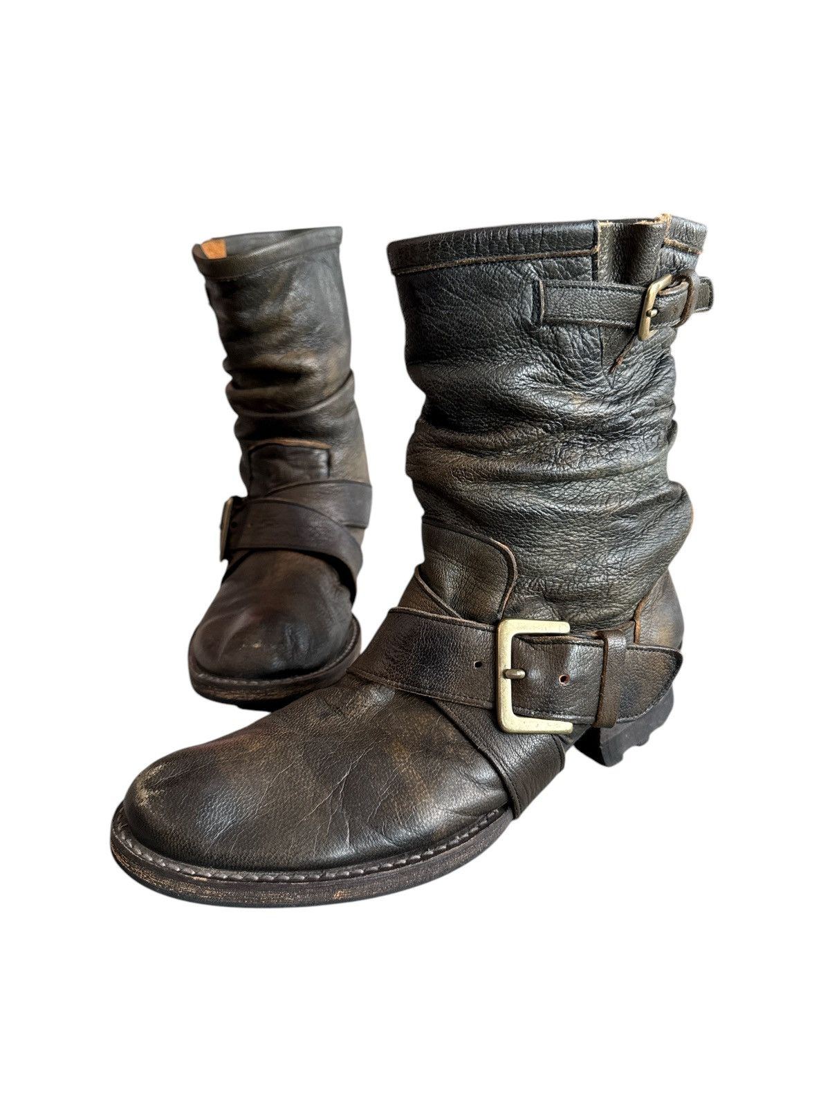 Japanese Brand WHOOP DE DOO ANKLE BIKER BOOTS SHOES Size US 7 / EU 40 - 3 Thumbnail