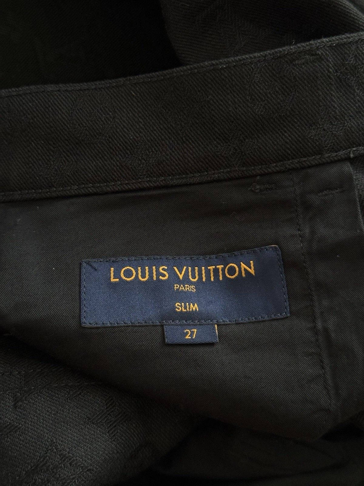 Louis Vuitton Louis Vuitton Slim Black Mongram mens Jeans Size 27 Size US 27 - 11 Thumbnail