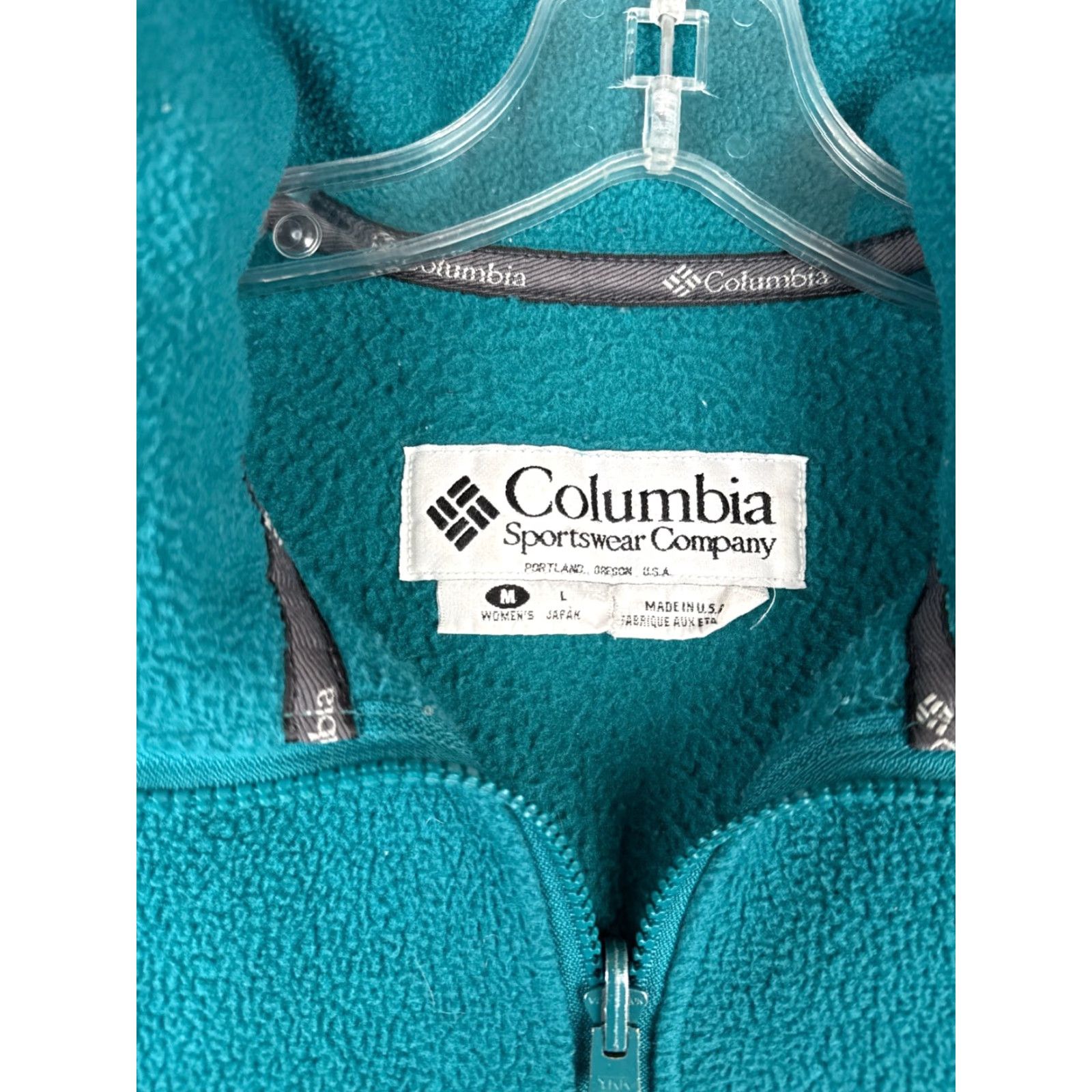Altea VINTAGE Columbia Jacket Womens Medium Teal Full Zip Mock Neck US Made 90s Size M / US 6-8 / IT 42-44 - 6 Thumbnail