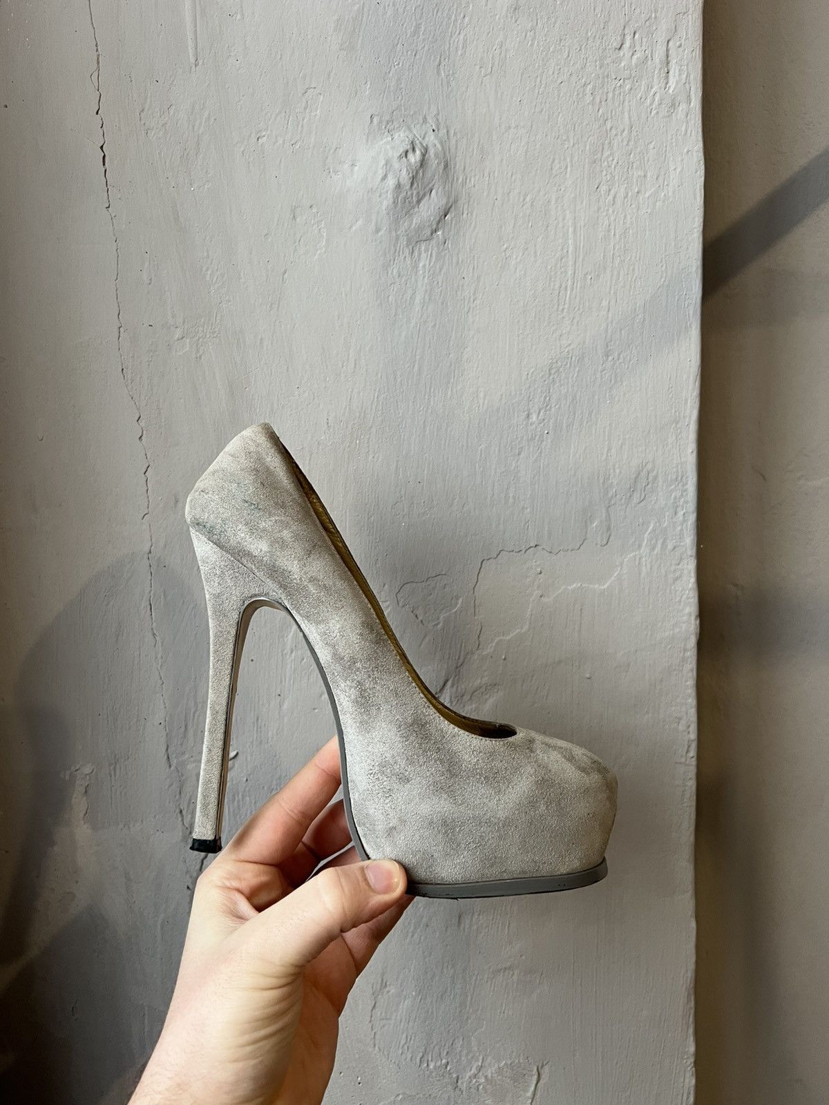 Yves Saint Laurent YSL YVES SAINT LAURENT ITALY ICON GRAY TRIBTOO HEELS SIZE 37 Size US 7 / IT 37 - 23 Thumbnail