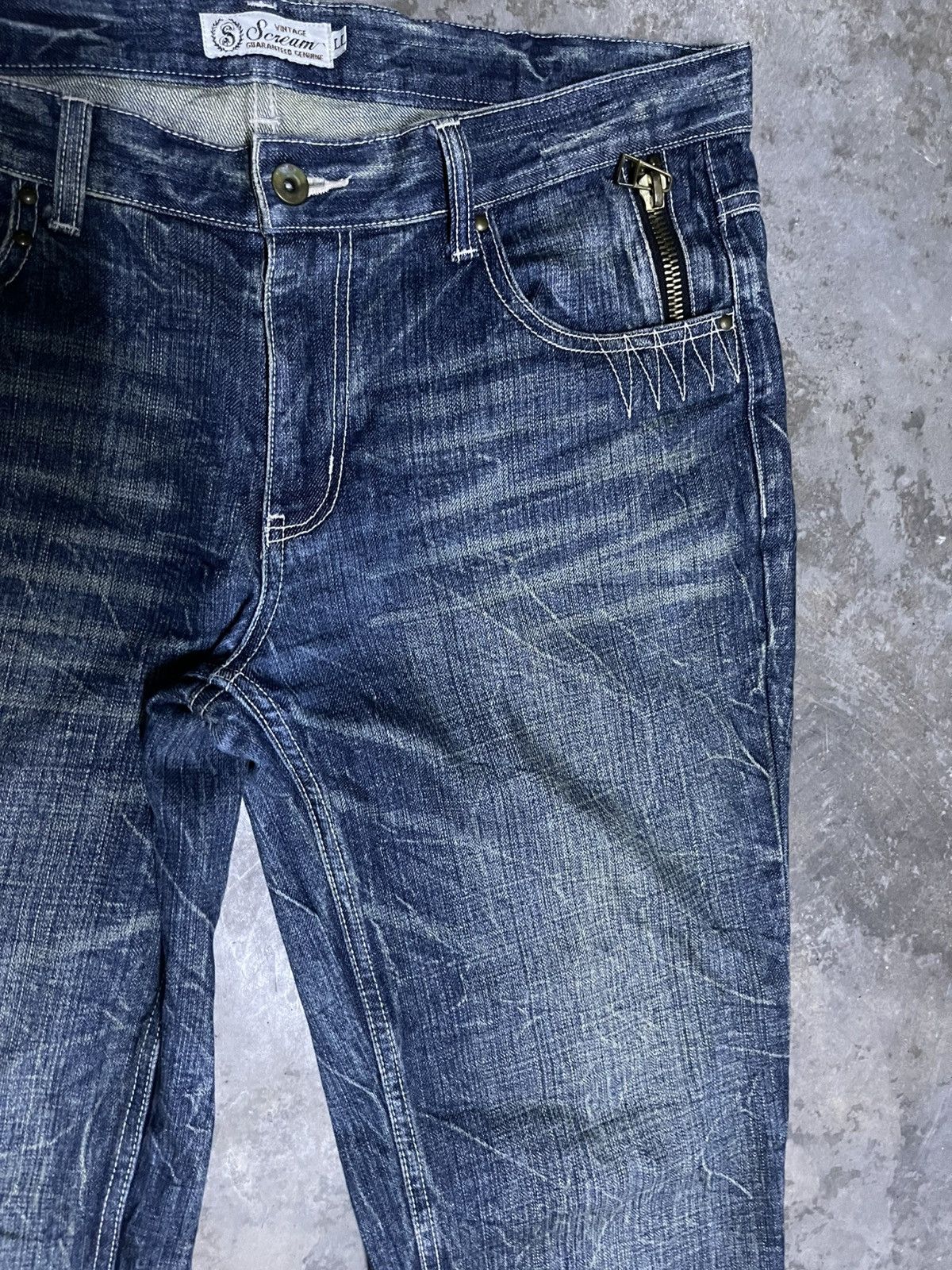 If Six Was Nine × Japanese Brand × Vintage Flare Jeans Japan Lightning Wash Scream Bootcut Jeans Size US 36 / EU 52 - 8 Thumbnail