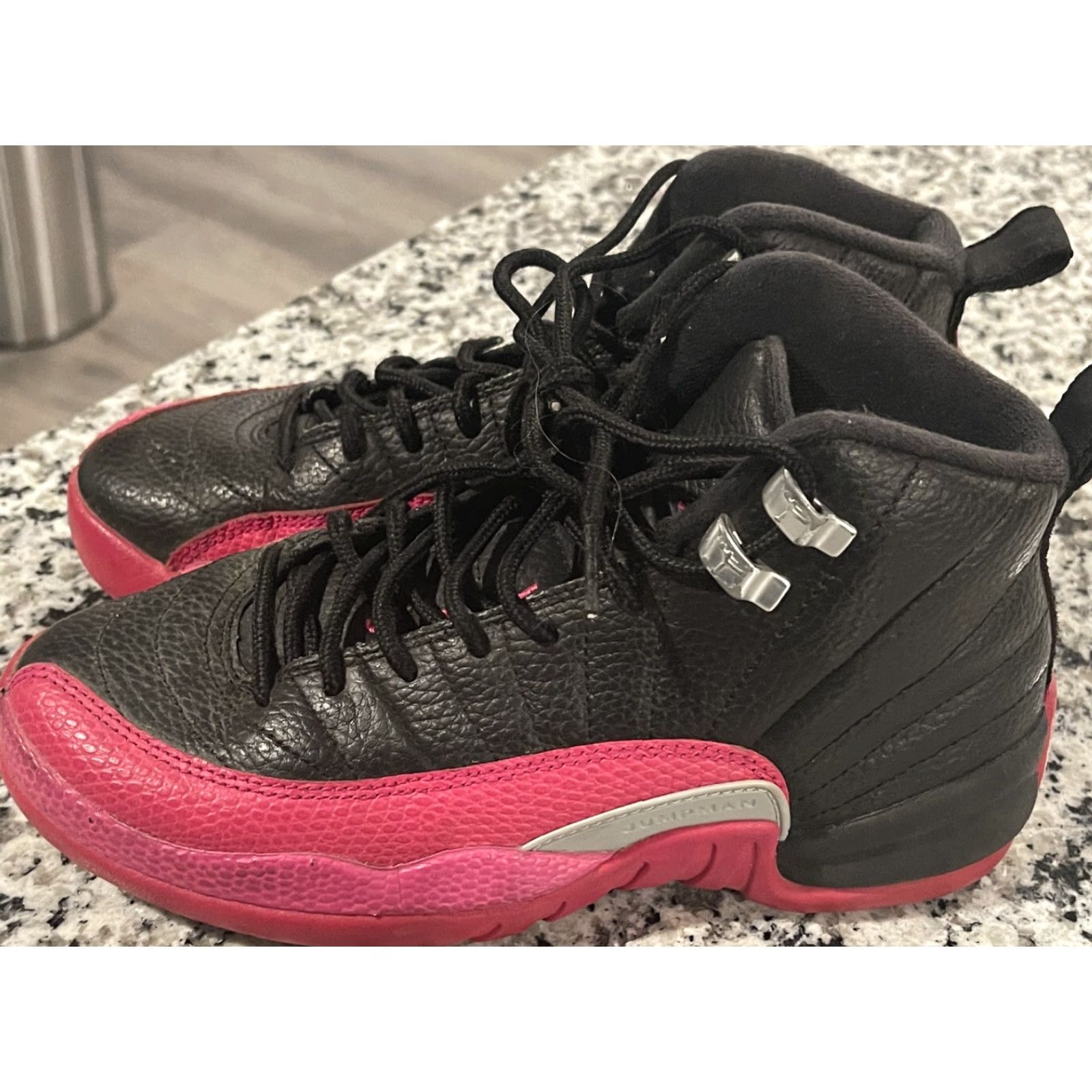 Jordan Brand Nike Air Jordan 12 Retro GS Deadly Pink Black Size 4Y Womens 5.5 510815-026 Sneakers Black/Pink, Jordan, Retro, Basketball, Limited Edition Size ONE SIZE - 3 Thumbnail