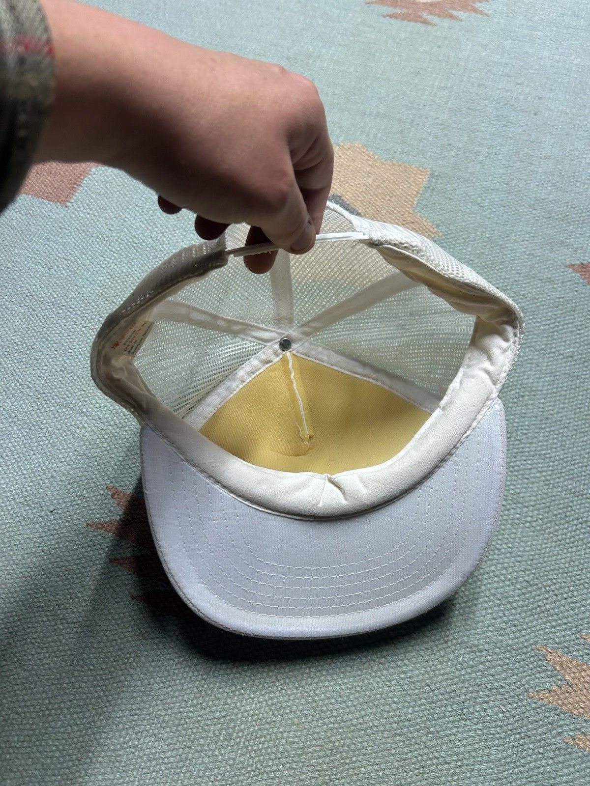 Vintage Vintage 80s trucker hat blank white snapback plain Size ONE SIZE - 6 Thumbnail