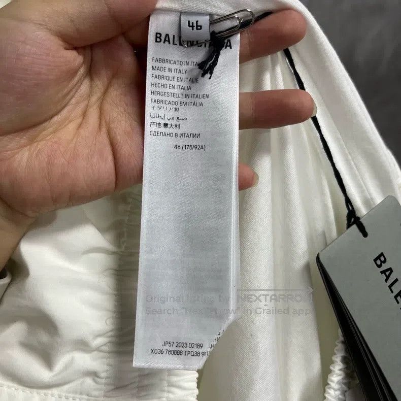 Balenciaga Balenciaga White Letter Printed Zipper Stand Collar Jacket Size US S / EU 44-46 / 1 - 2 Thumbnail