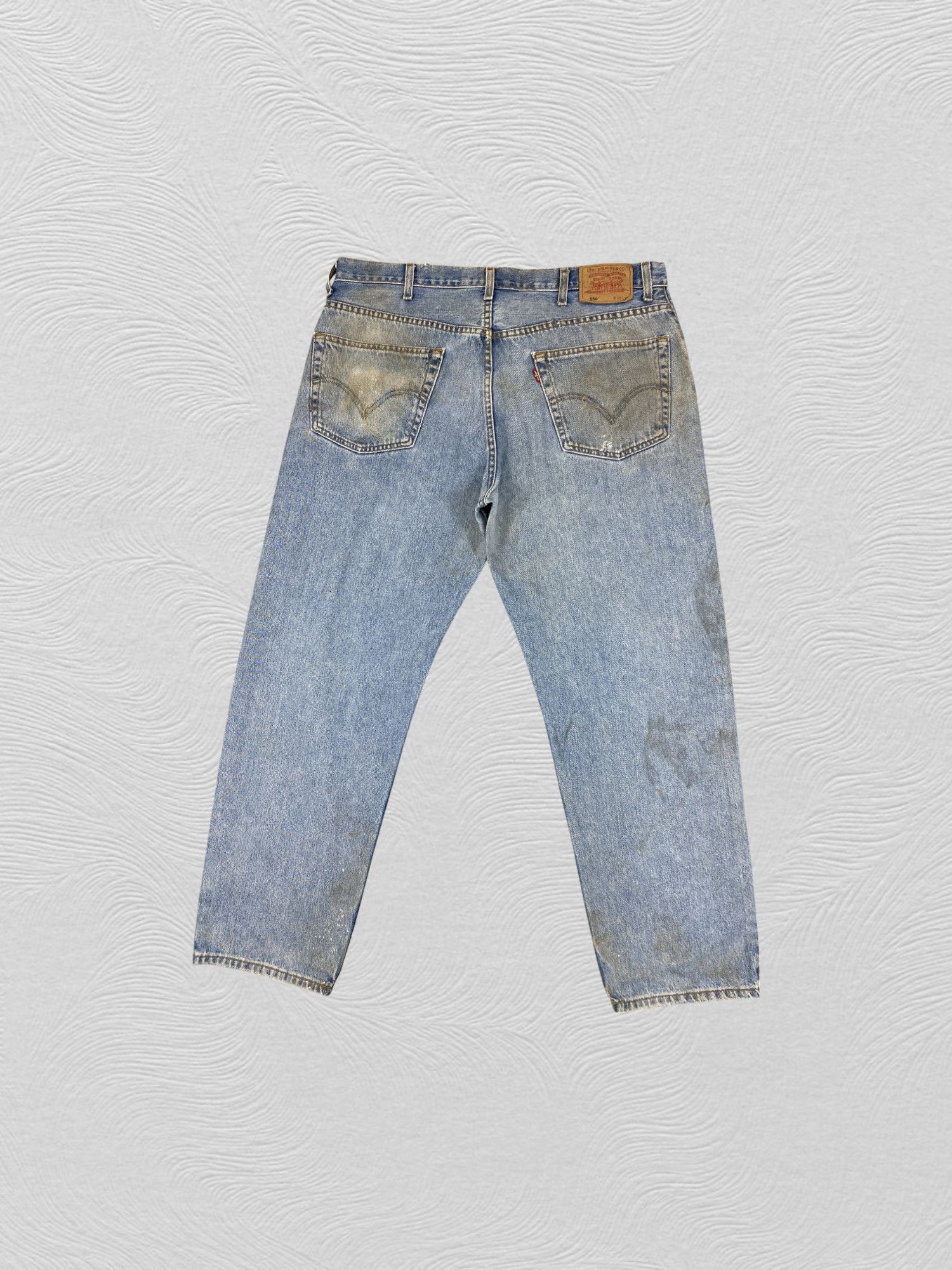 Japanese Brand Dirty Used Blue Vintage Levi's 550 41x31.5 Denim -JN1895 Size US 41 - 2 Thumbnail