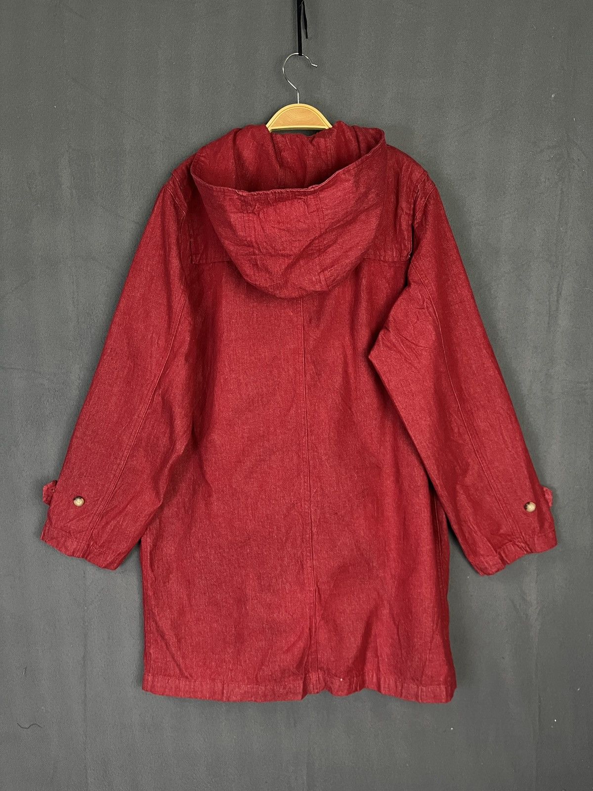 Denim & Co. × Japanese Brand Denim & Co Duffle Coat Red Denim Jacket w Detachable Lining Size US M / EU 48-50 / 2 - 2 Thumbnail