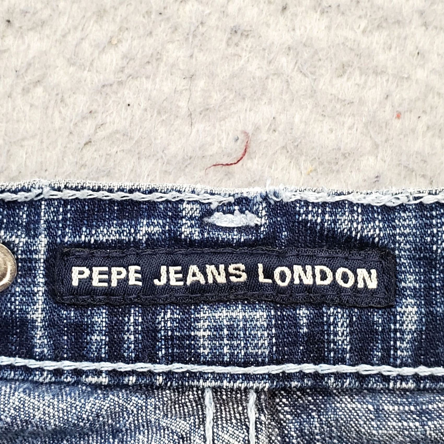 Pepe Jeans Pepe Jeans London Cropped Womens 27 Blue Denim Stretch Distressed Straight Leg Jeans Size 27" / US 4 / IT 40 - 7 Thumbnail