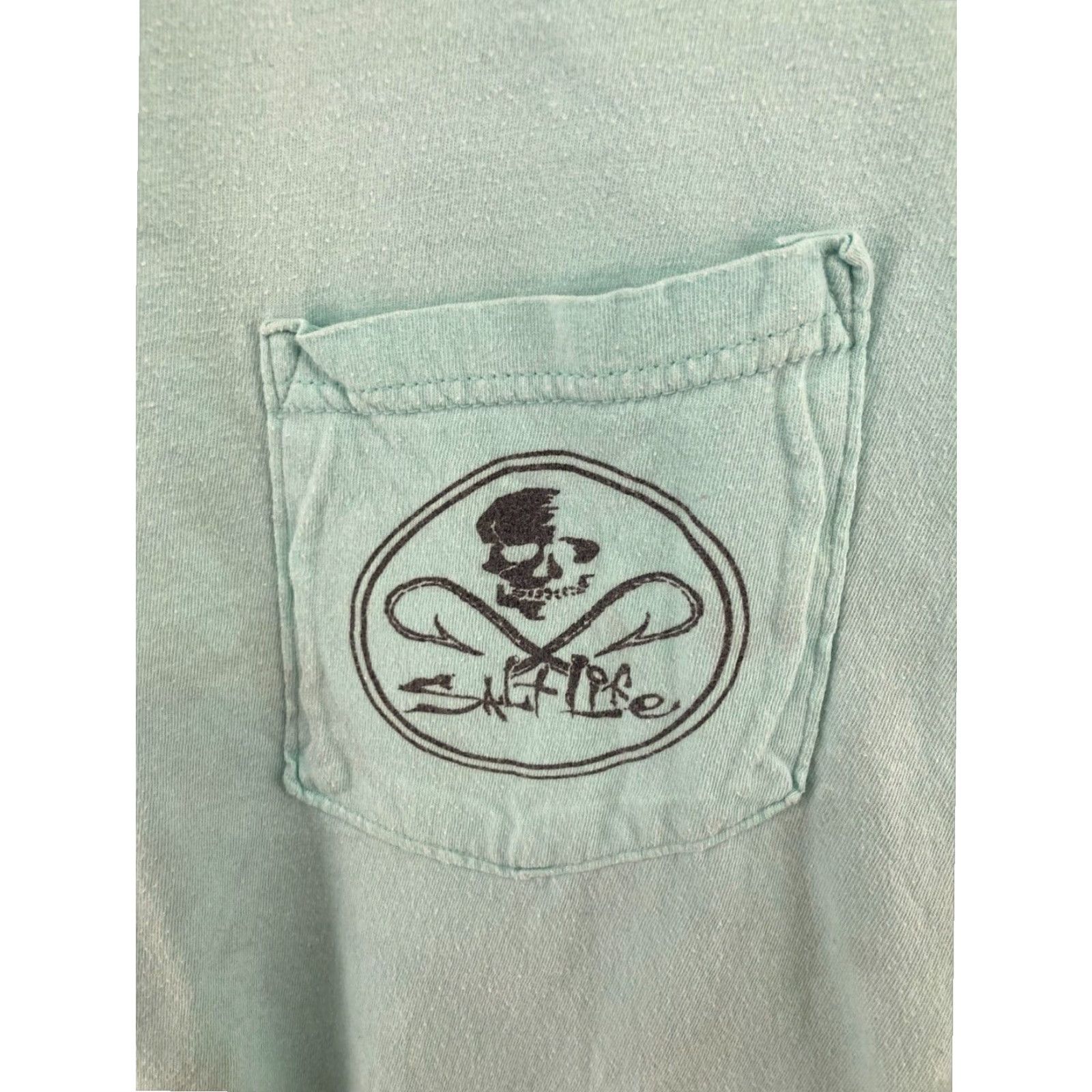 Vintage Salt Life Mens Small Blue Skull Hooks Fishing TShirt Live Salty Coastal Size US S / EU 44-46 / 1 - 4 Thumbnail